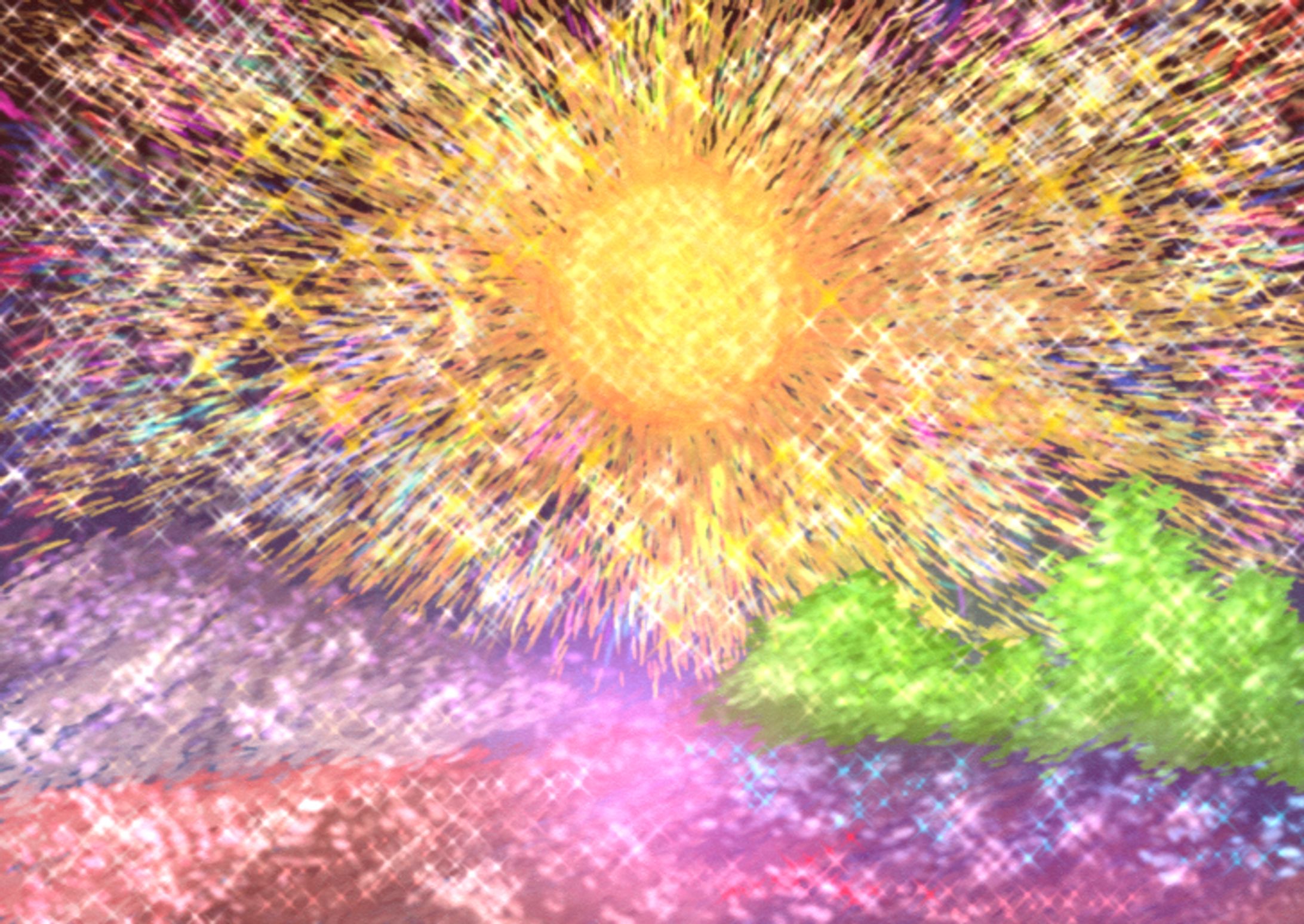 輝く太陽　抽象画-1