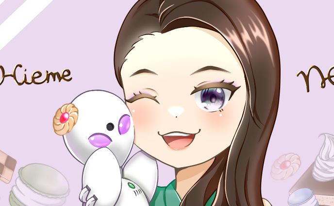 女性とオリヒメ〜お菓子いっぱい〜
