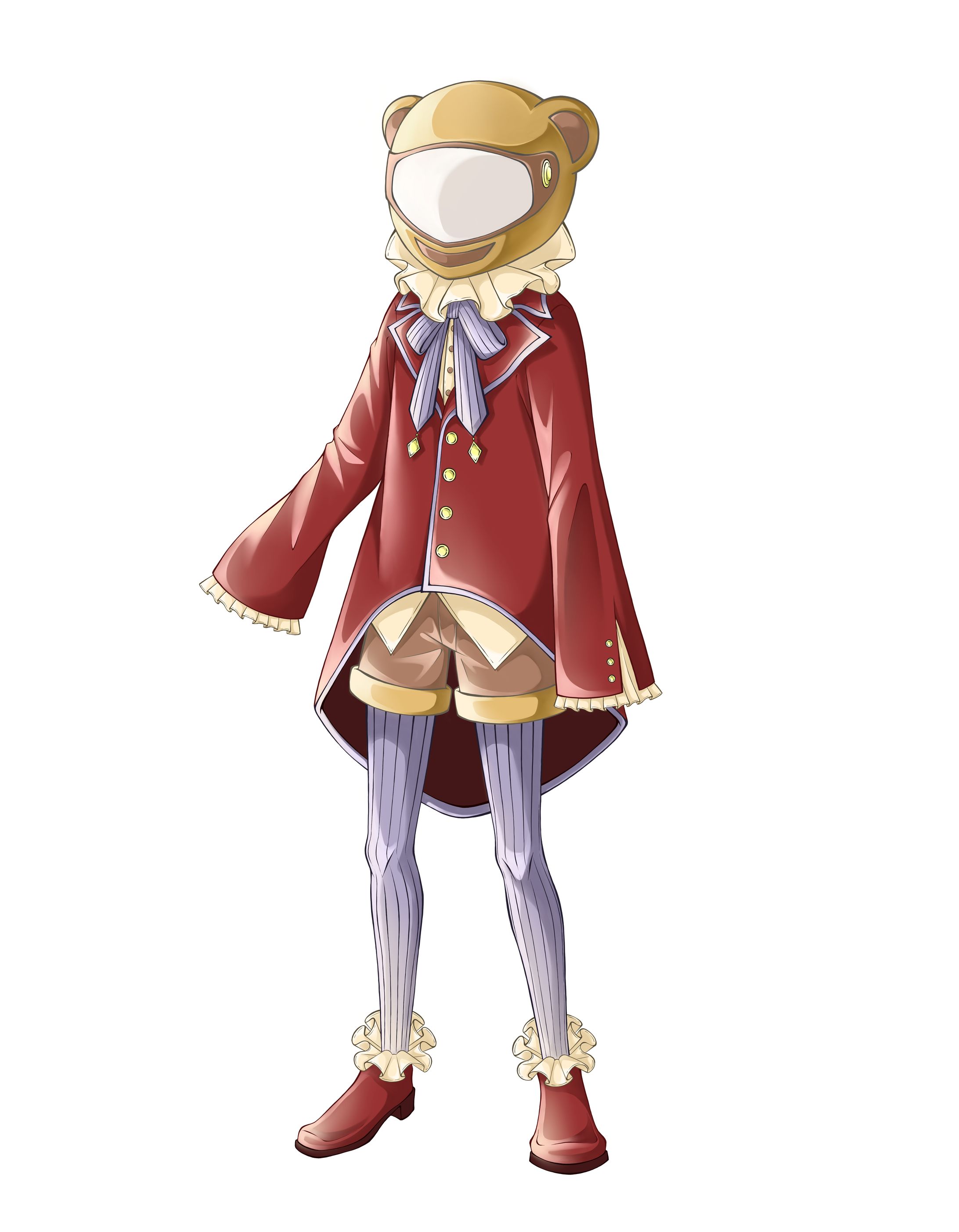 カラーイラスト 顔を隠したキャラクター-1