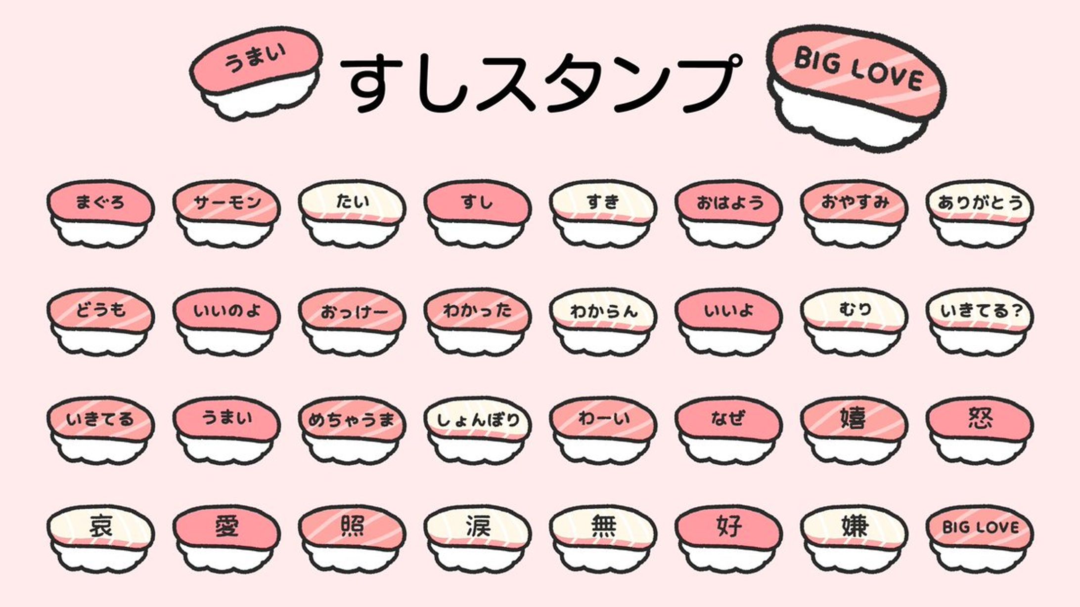 【LINEスタンプ】すしスタンプ-1