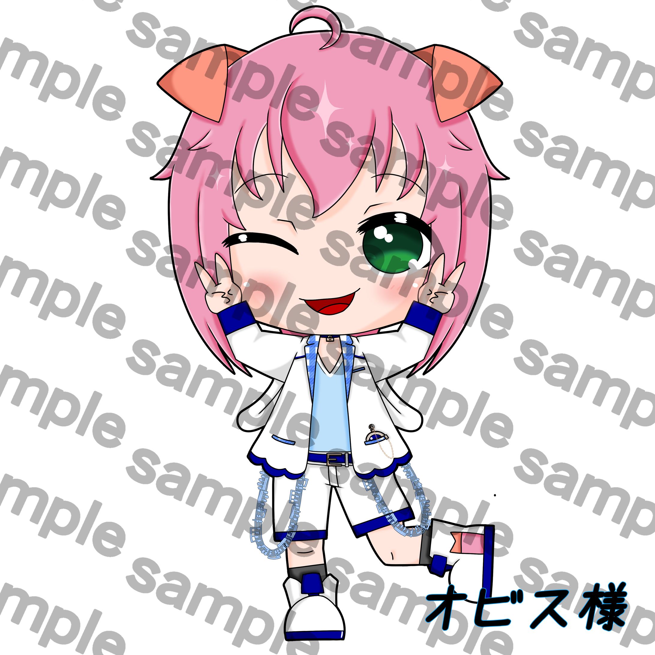サウンドエンジニア オビス様のグッズ用イラストを描かせていただきました。-1