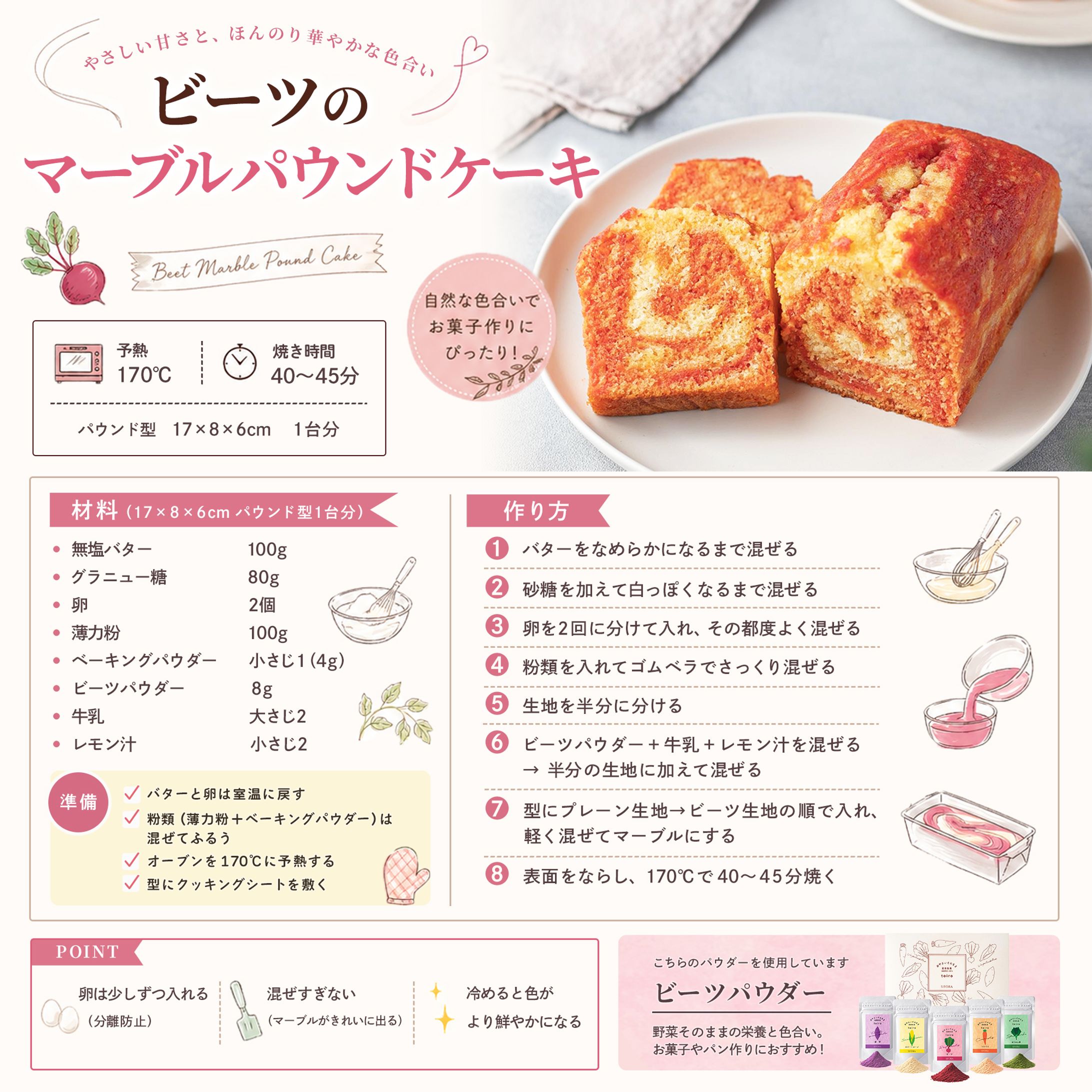 【レシピ画像】マーブルパウンドケーキレシピ-1