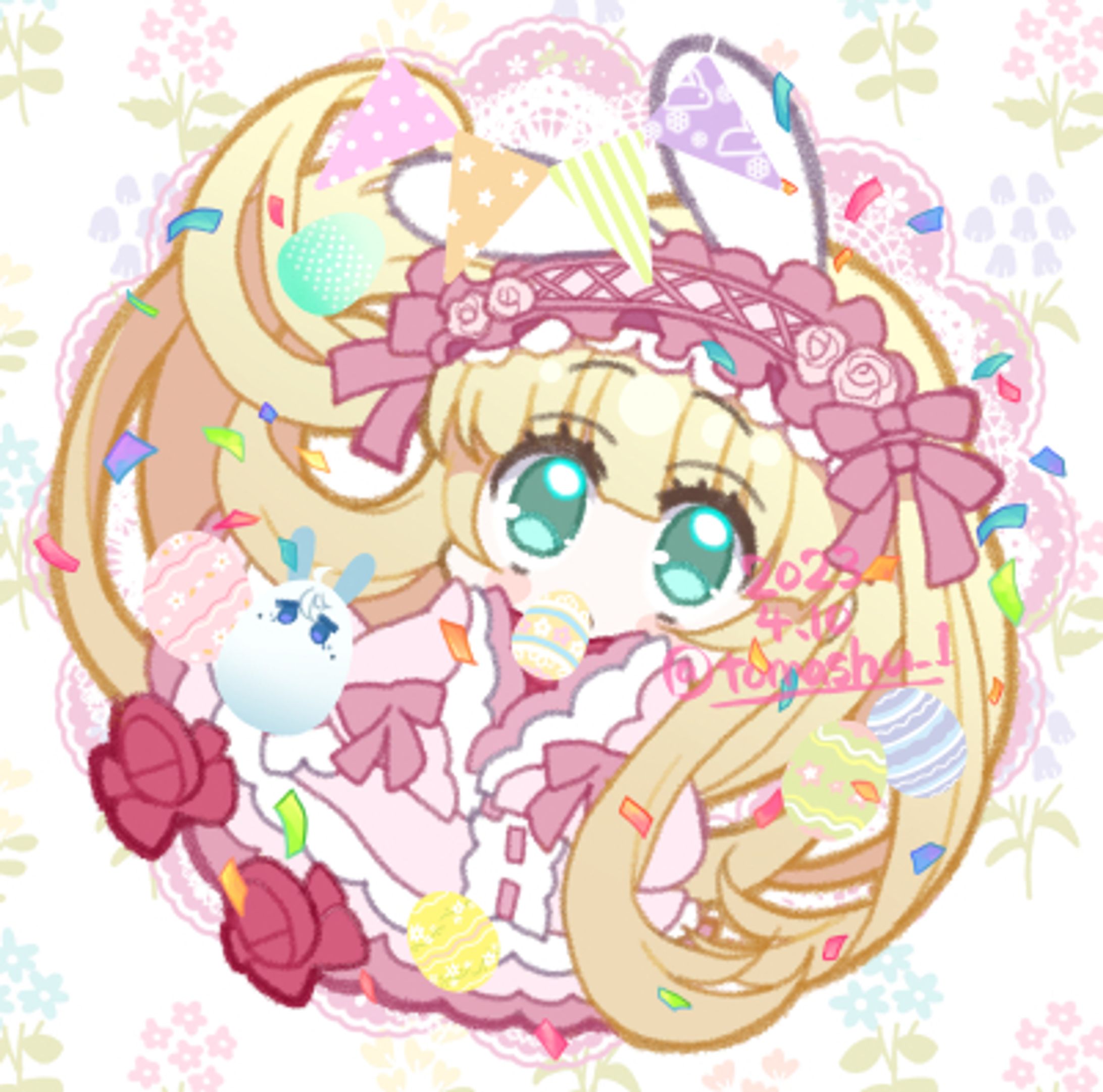 ハッピーイースターデフォルメイラスト-1
