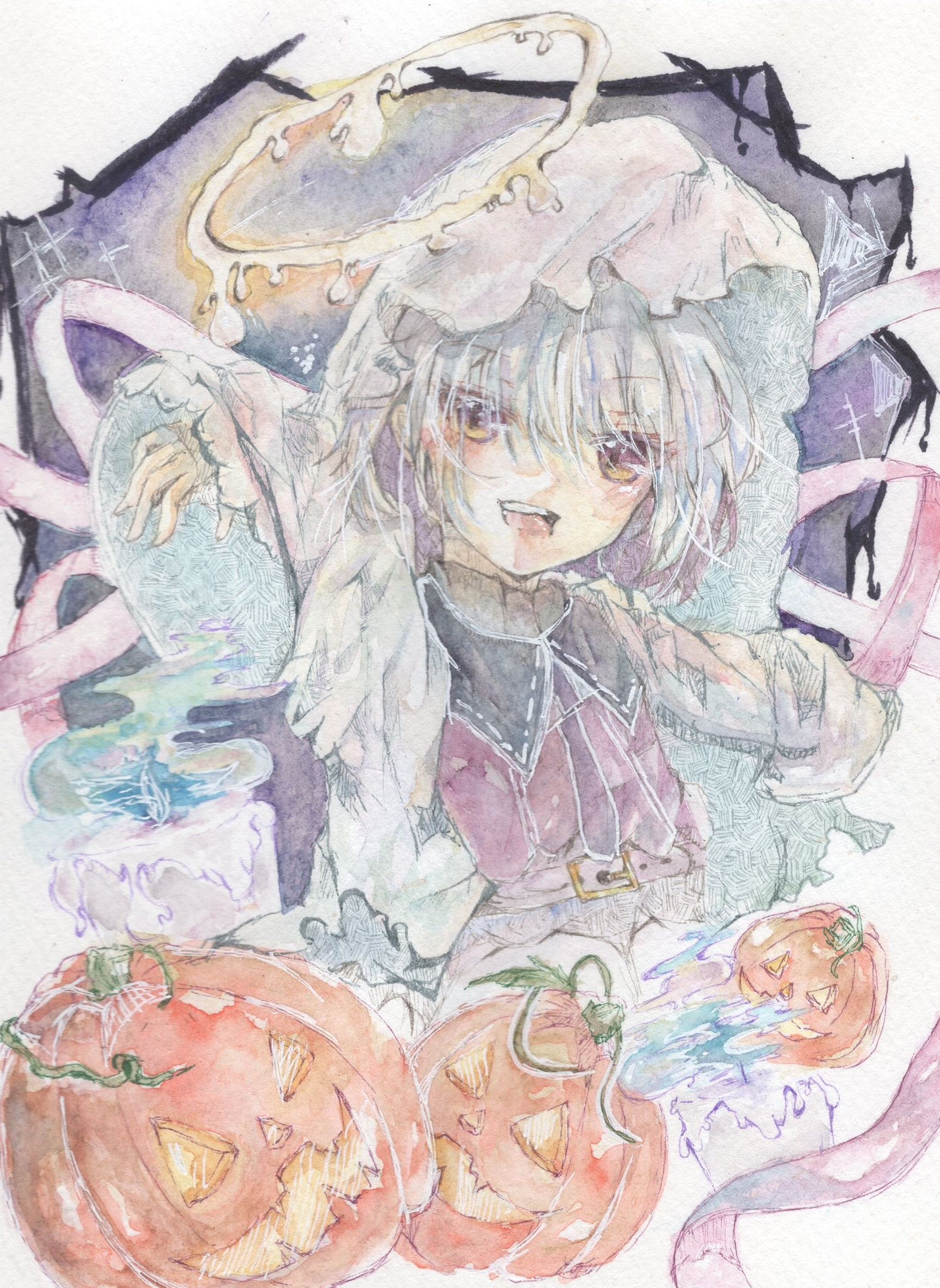 【水彩イラスト】南瓜とのパレード-1