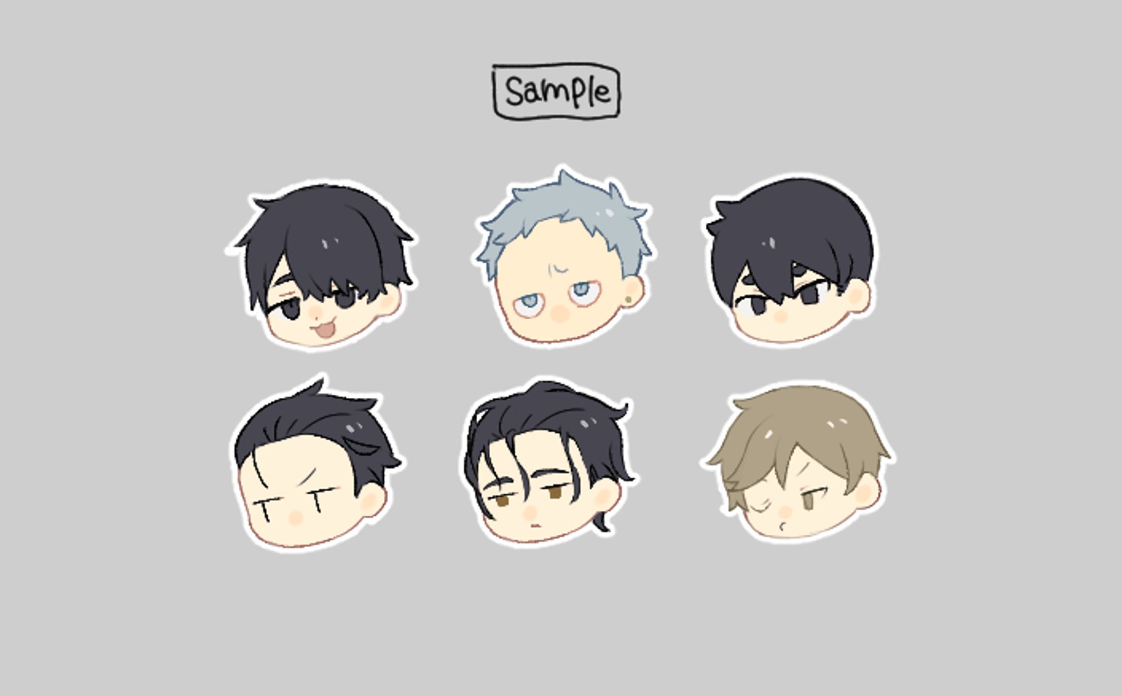 【SAMPLE】シール風顔アイコン-1