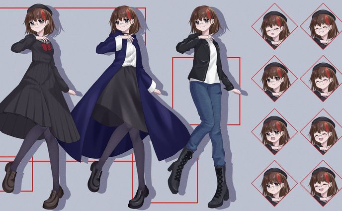 TRPG立ち絵+表情差分+衣装差分ご依頼