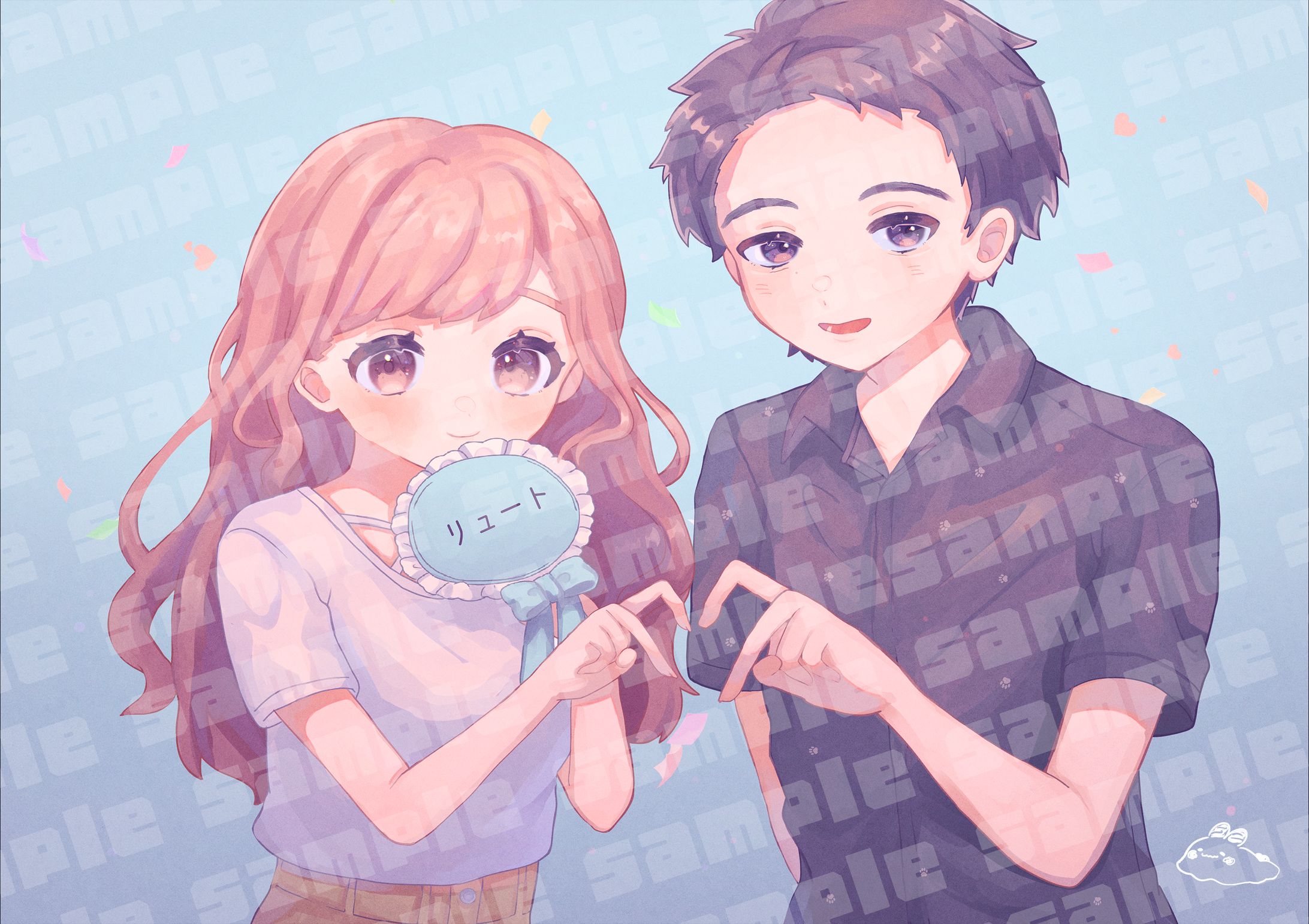 【サンプル】カップルイラスト-1