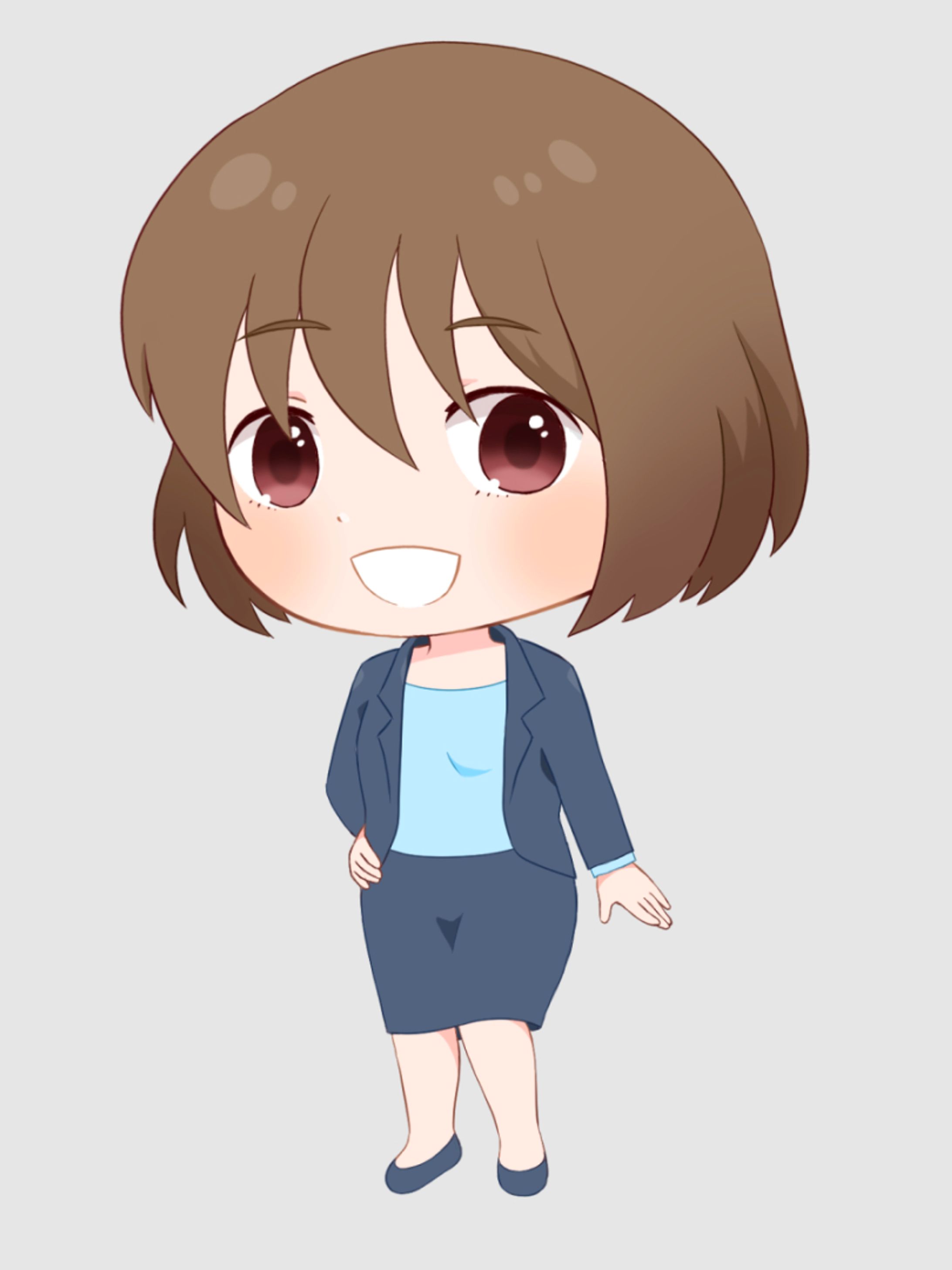 スーツの女性　ミニキャラ　2021年5月制作-1