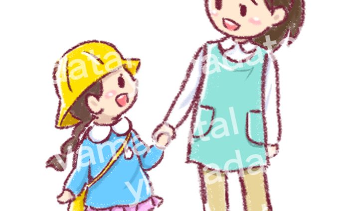 保育園児と先生