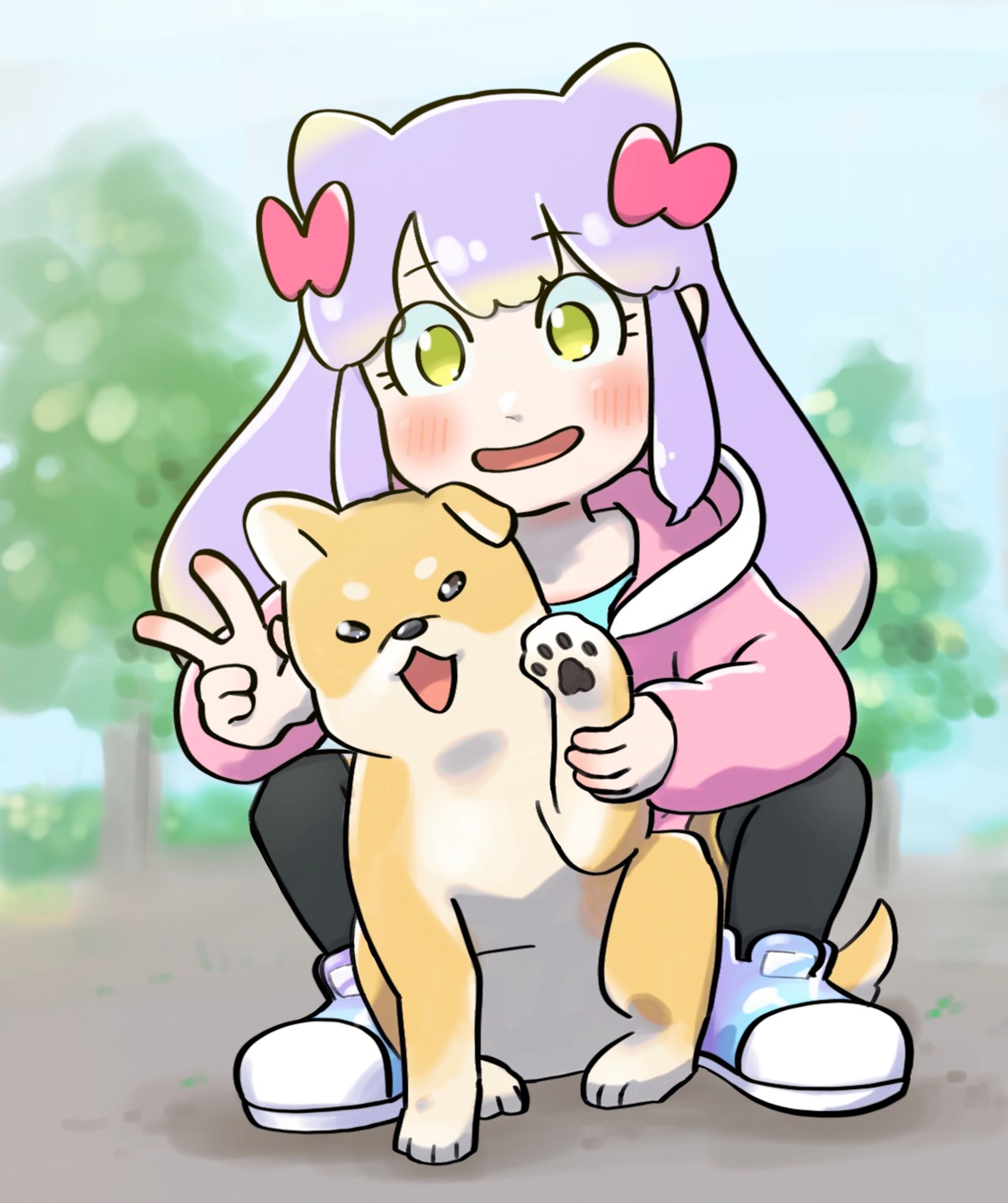 よなこちゃんと犬-1