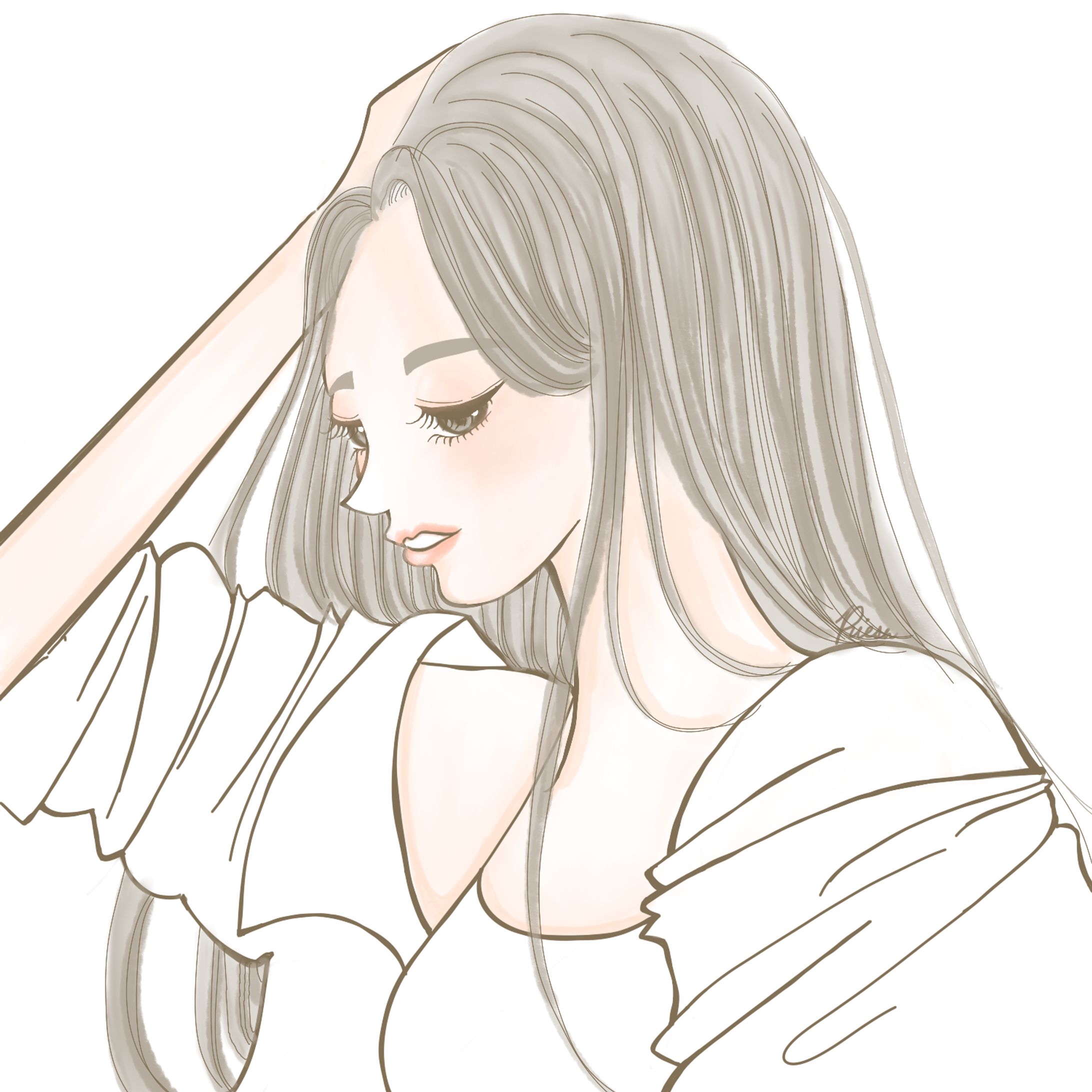 自然な仕草に目がいく女性-1