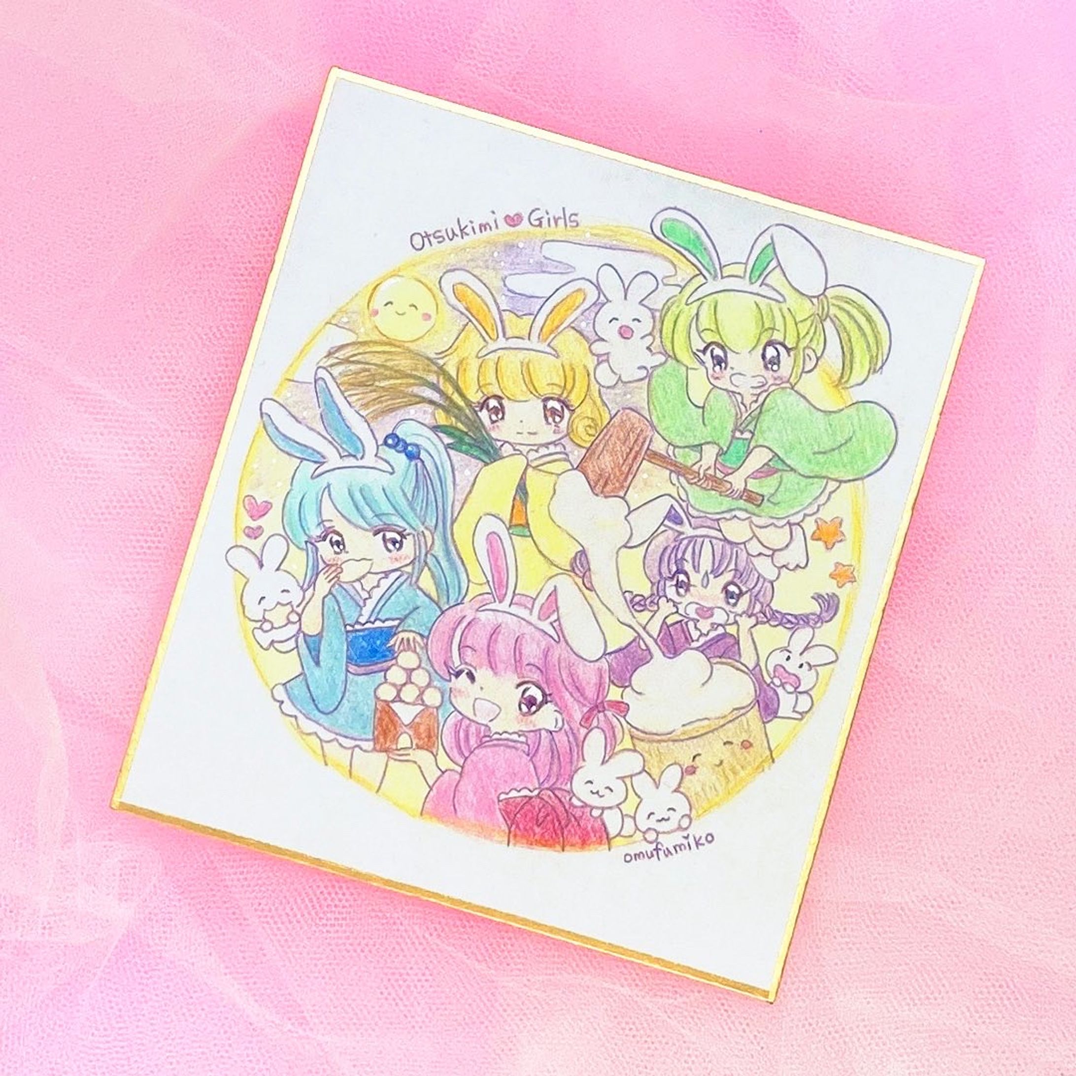 オリジナルイラスト（お月見ガールズ）-1