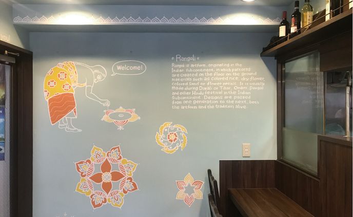 インド料理ムンバイ三田店 店内壁画