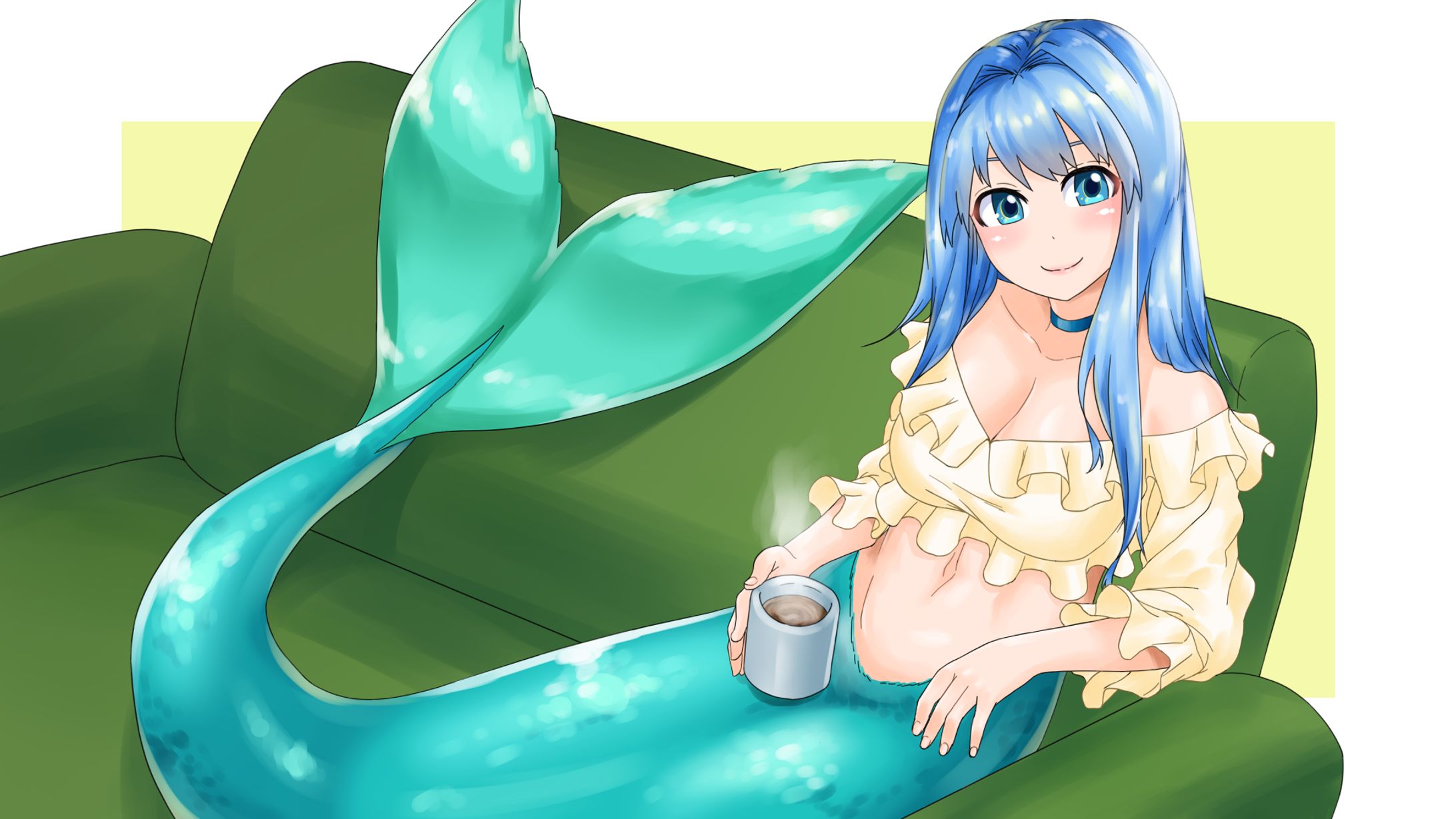 Commission：人魚の彼女とお家デート-1
