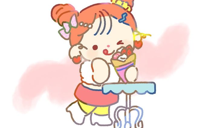 クレープ☆
#illustration #drawing  #イラスト #ほのぼの #illust  #イラストレーション　#イラストレーター　#イラスト　#お絵描き #いらすと　#いらすとぐらむ　#イラストグラム　#アート　#かわいいイラスト　#絵画　#絵　#デザイン　#ゆるいイラスト　#お絵描き　#designs　 #illustration_daily  #instaart 　#illustrations  #일러스트