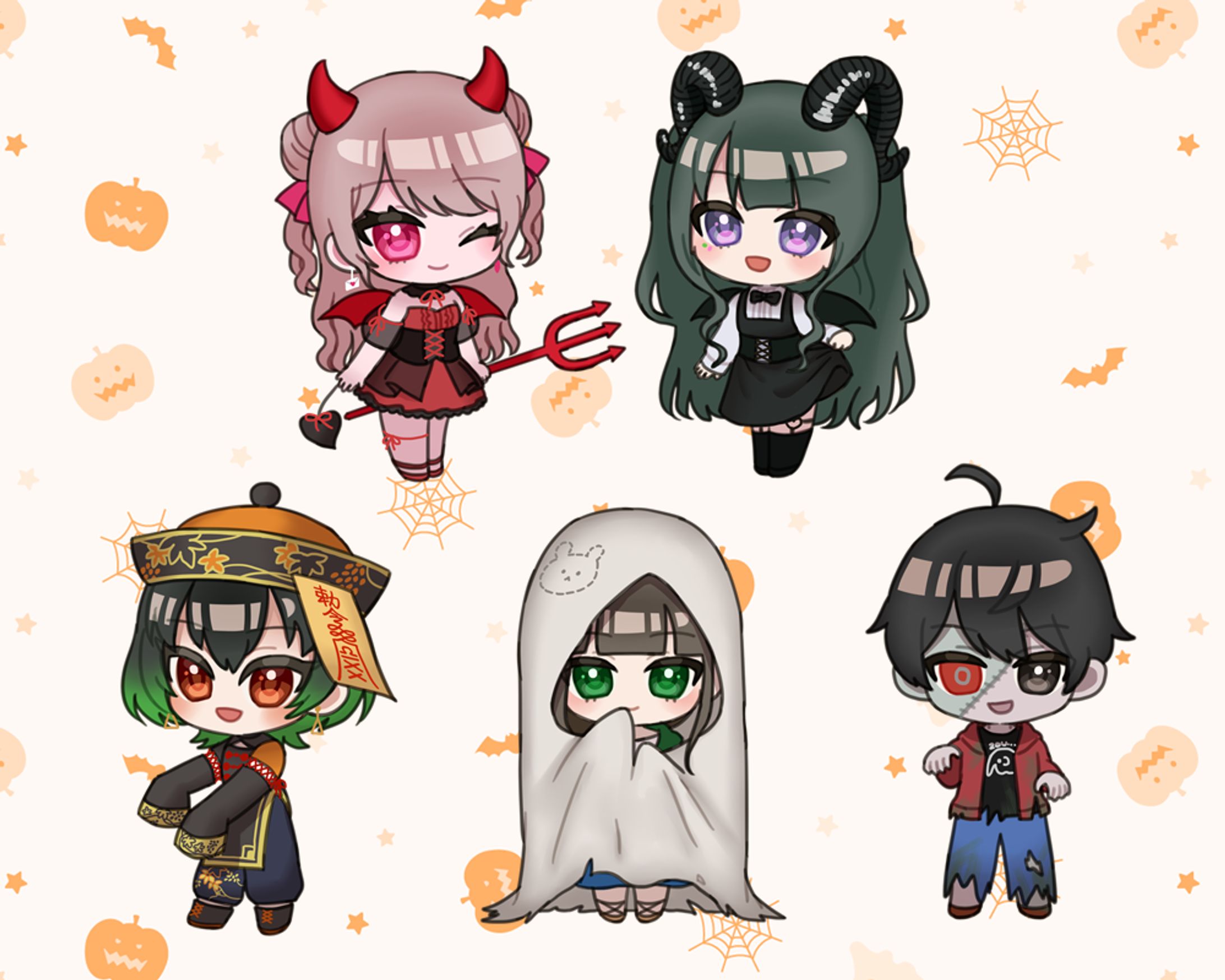 ミニキャライラスト（ハロウィンアレンジ）-1