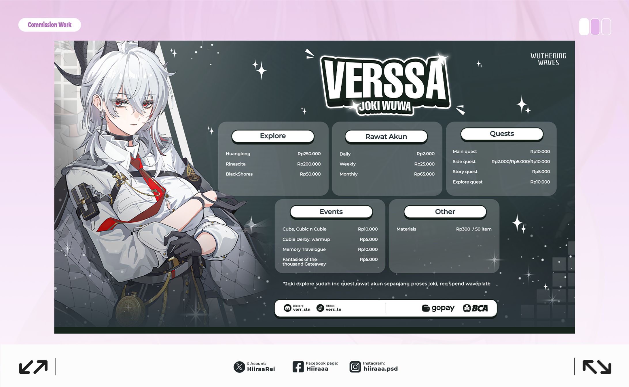 [Online Service purpose] - Account GB Price List-1