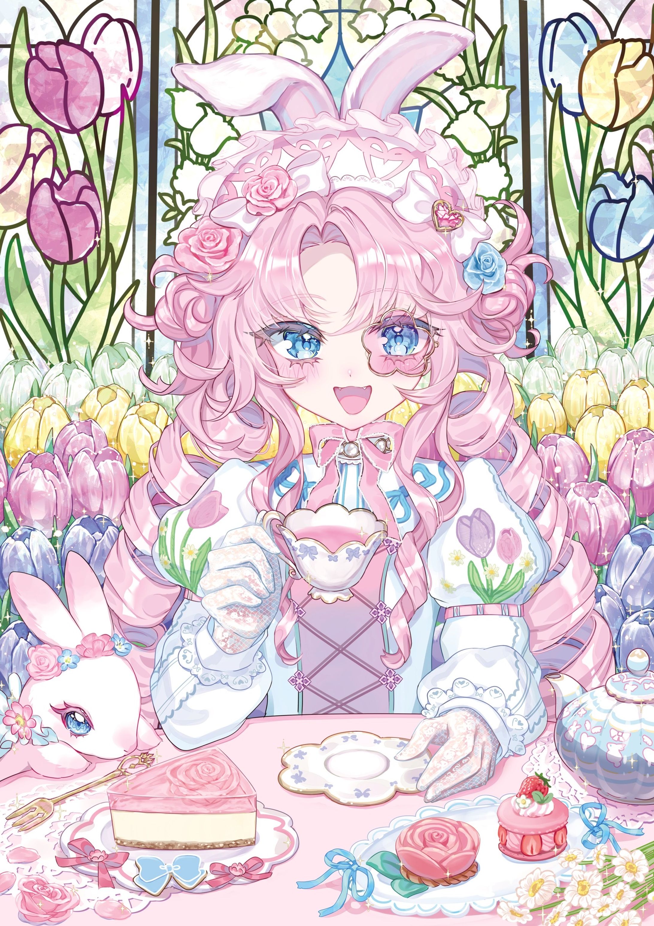 🐇うさぎと花のお茶会🌷-1