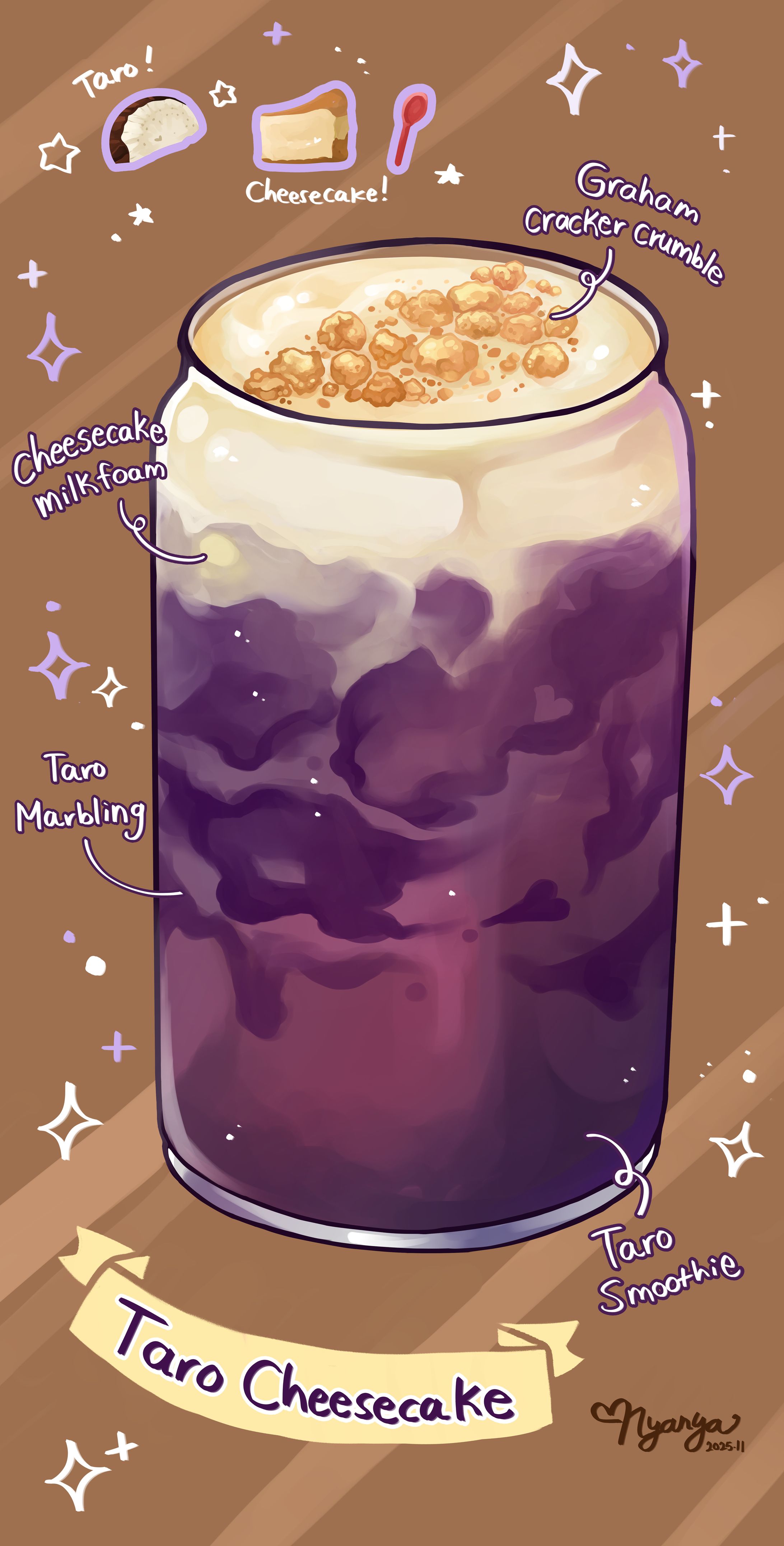 COMMISSION - SP Cafe (Taro Cheesecake Drink)-1