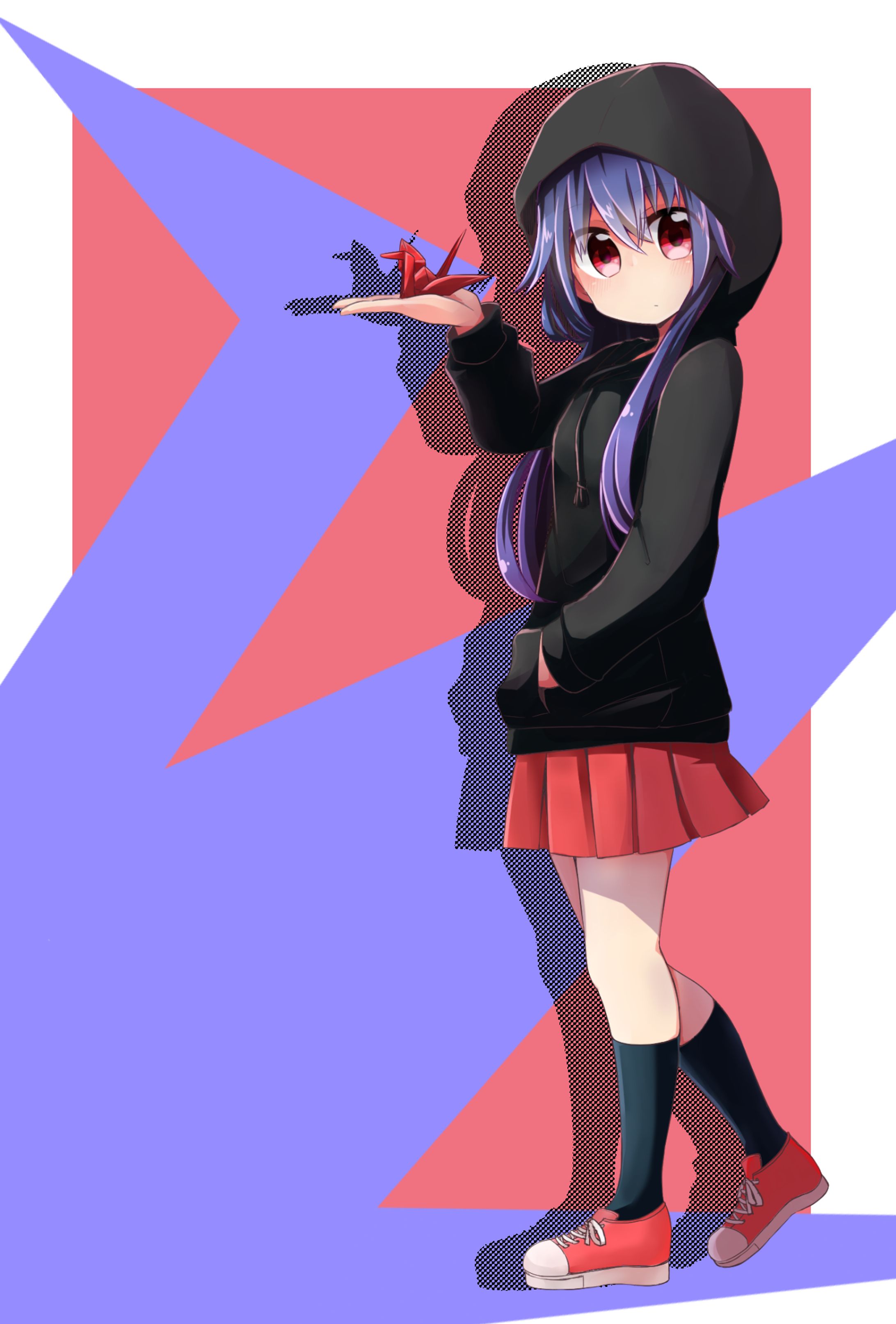 折り鶴と女の子-1