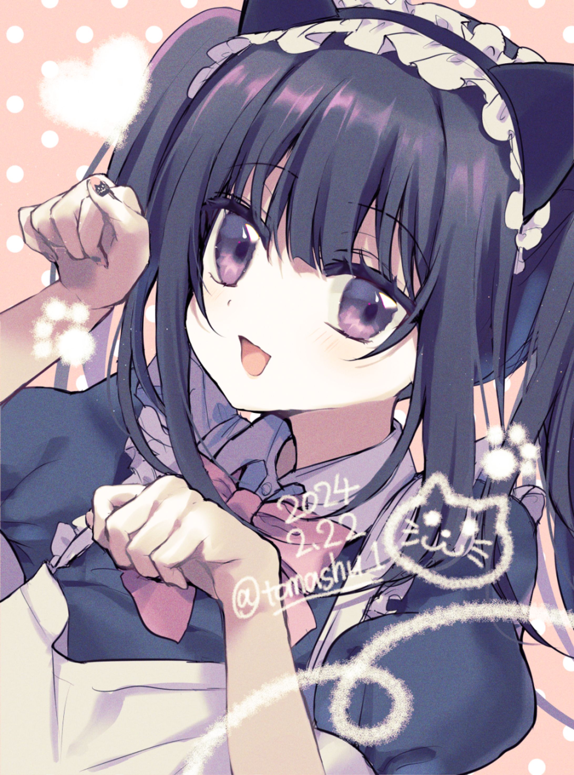 猫の日のツインテールなメイドさん-1