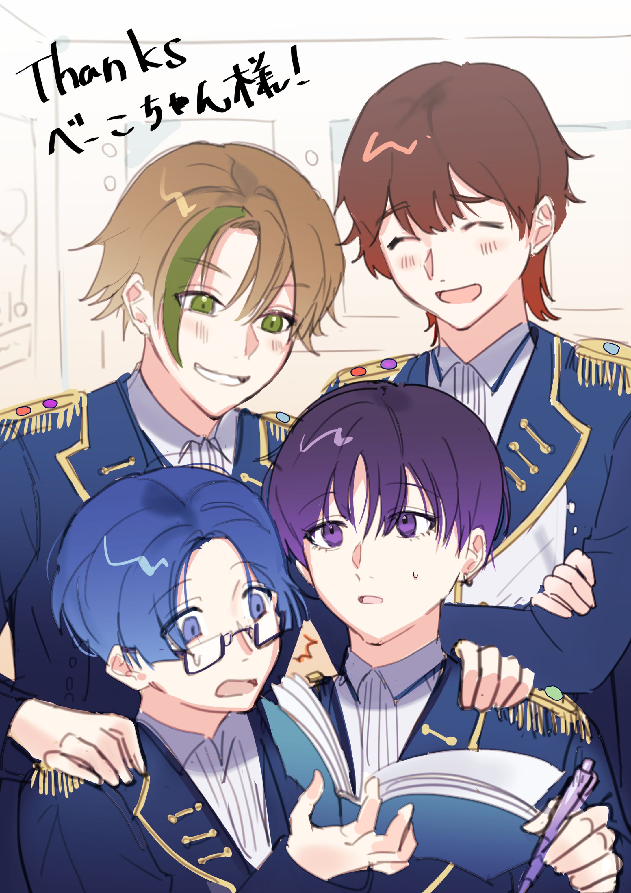 Skeb依頼絵　アイドル男子の控え室-1