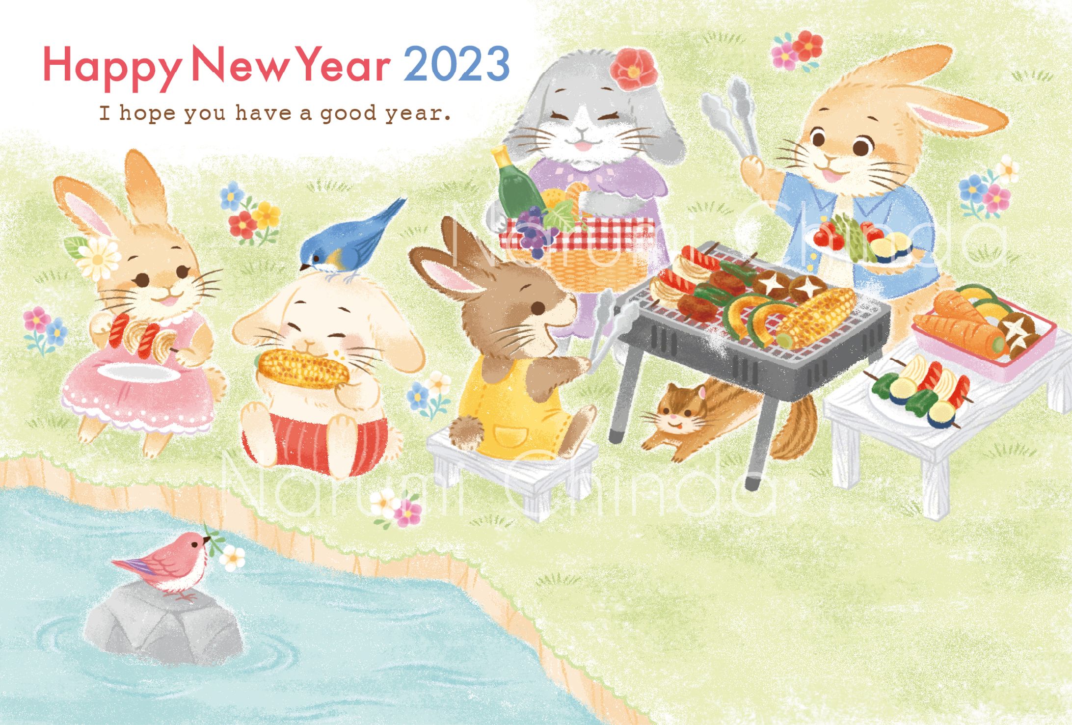 2023年 卯年年賀状デザイン-1