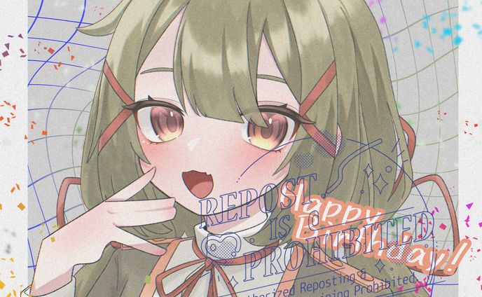 胸上　誕生日イラスト