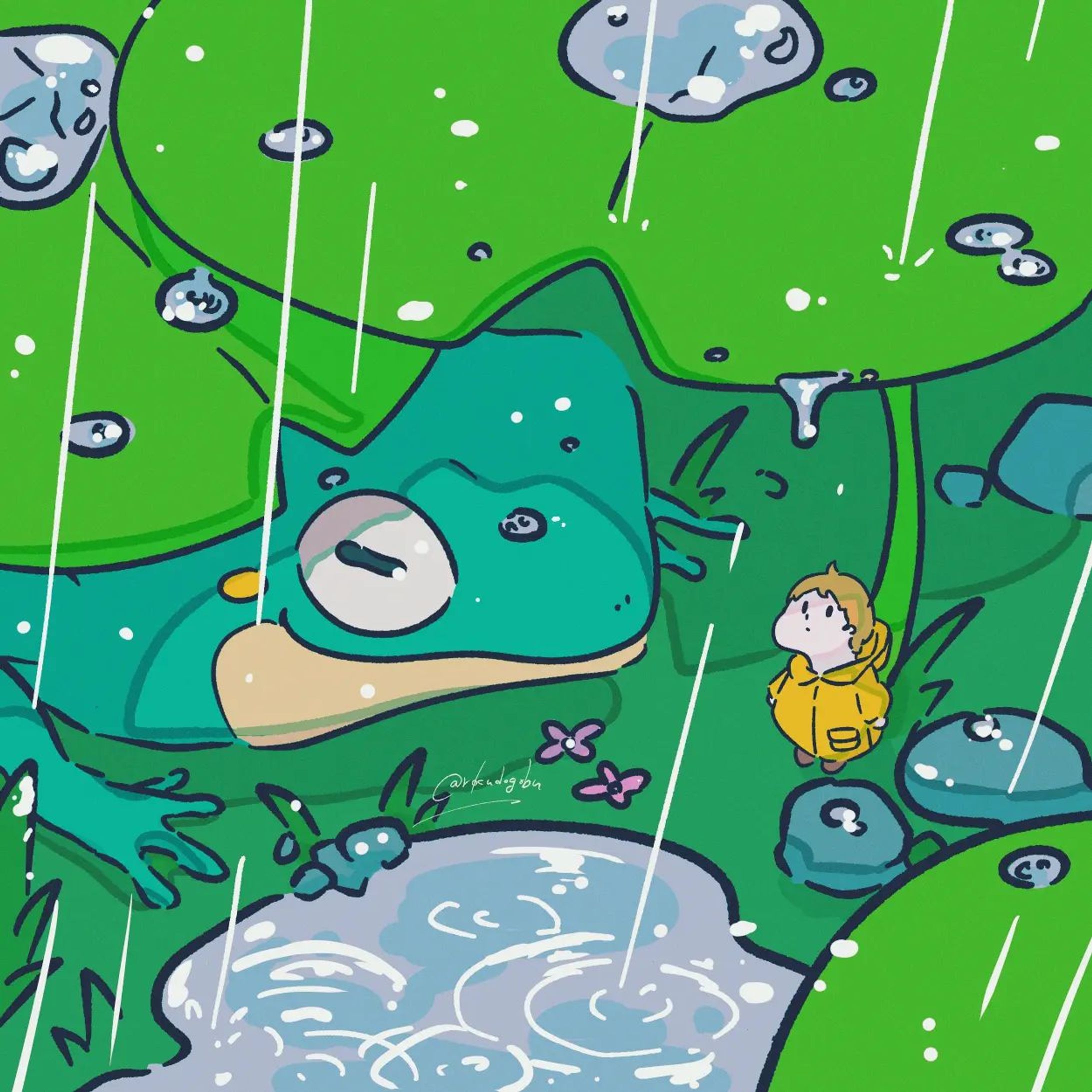 ぬれるのはいやだけど、雨の日の匂いは好きだなー。寂しいような落ち着くような、そんな感じ。

皆さんは雨の日の匂い、好きですか？

#illust #illustration #art #cuteart #popart #draw #instadraw #drawing #fantasyartwork #painting #digital #illustgram #anime #paint #mydrawing #kawaii #cuteillustration
#일러스트 #드로잉 #그림스타그램 #插图
#絵 #挿絵 #イラスト #イラストレーション
#いらすとぐらむ #イラストグラム
#創作 #ファンタジー-1