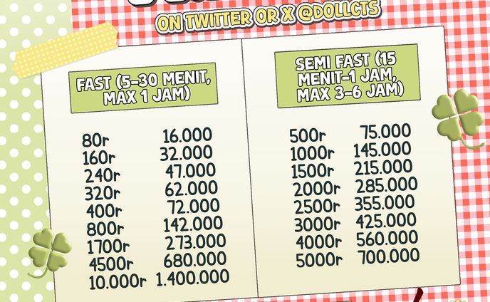 CUSTOMIZED PRICELIST ROBUX