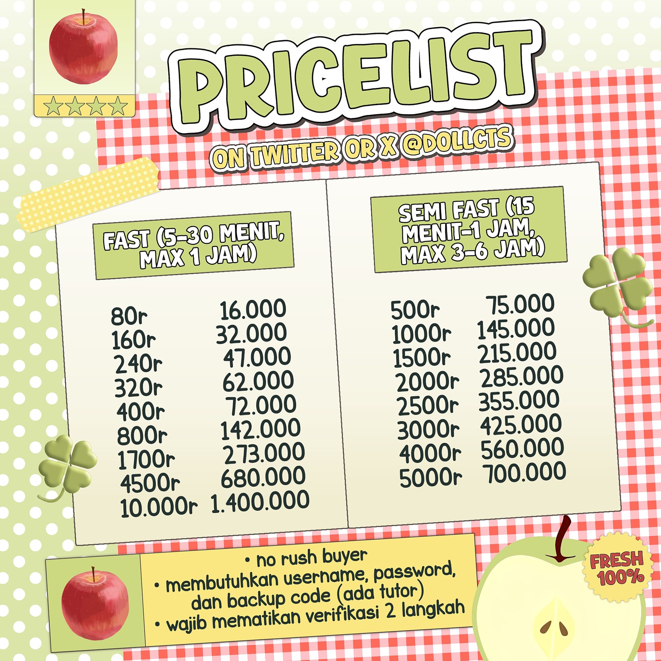 CUSTOMIZED PRICELIST ROBUX-1