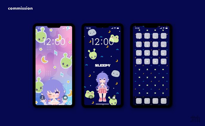 【skeb】Vtuber Sleepy Project 様 スマホ壁紙