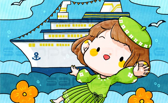 【ご依頼】アイコン｜豪華客船で旅する女の子