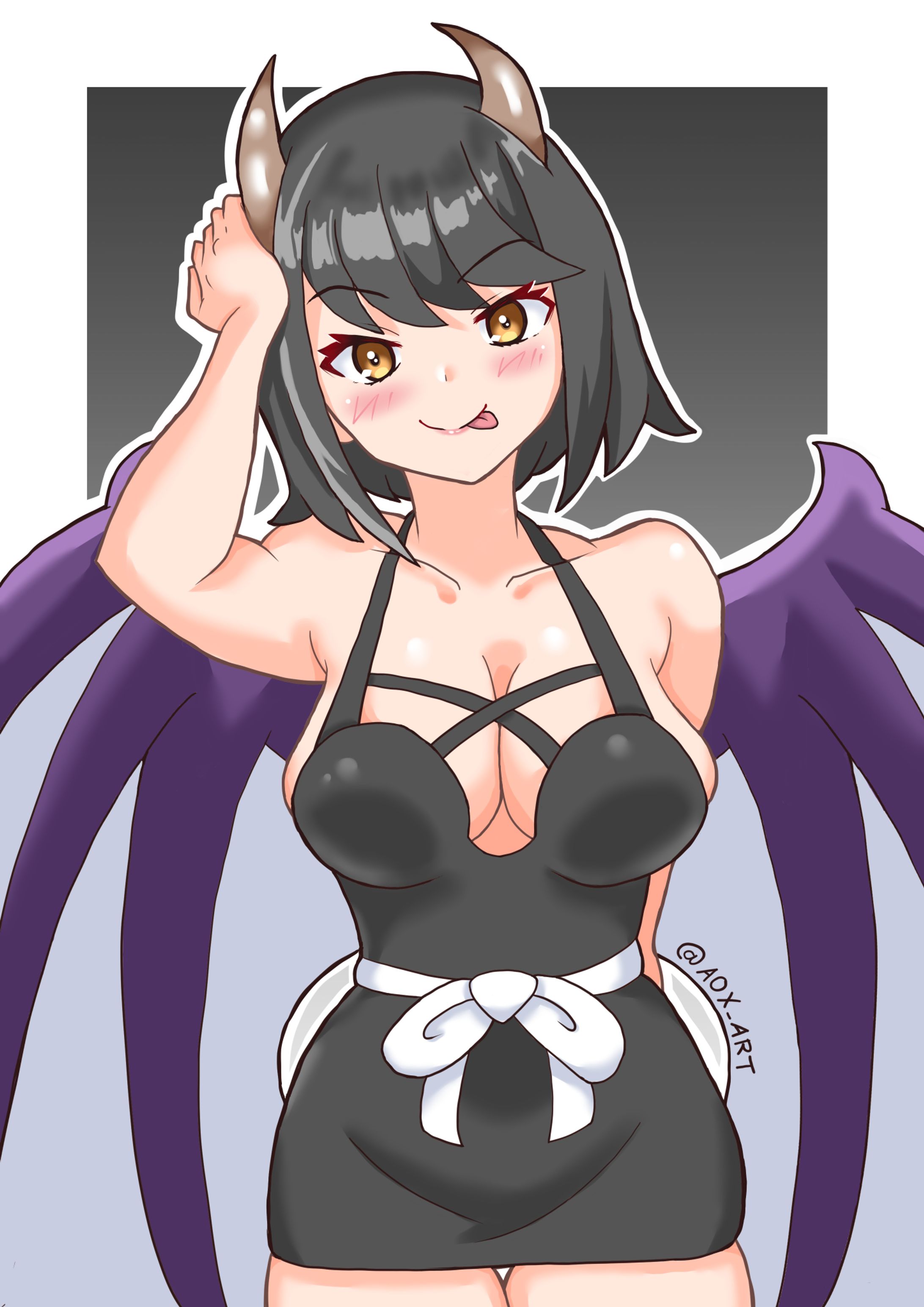 サキュバス ディア（水彩＋ブラシ塗り）-1