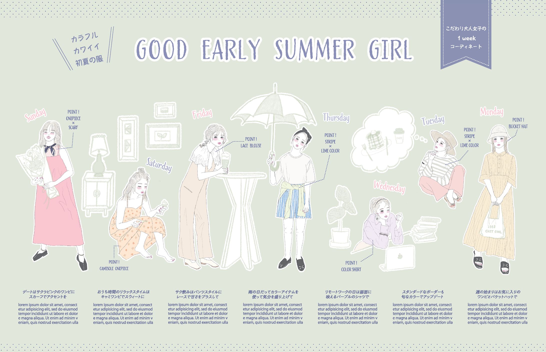 女の子の1weekコーディネート-1