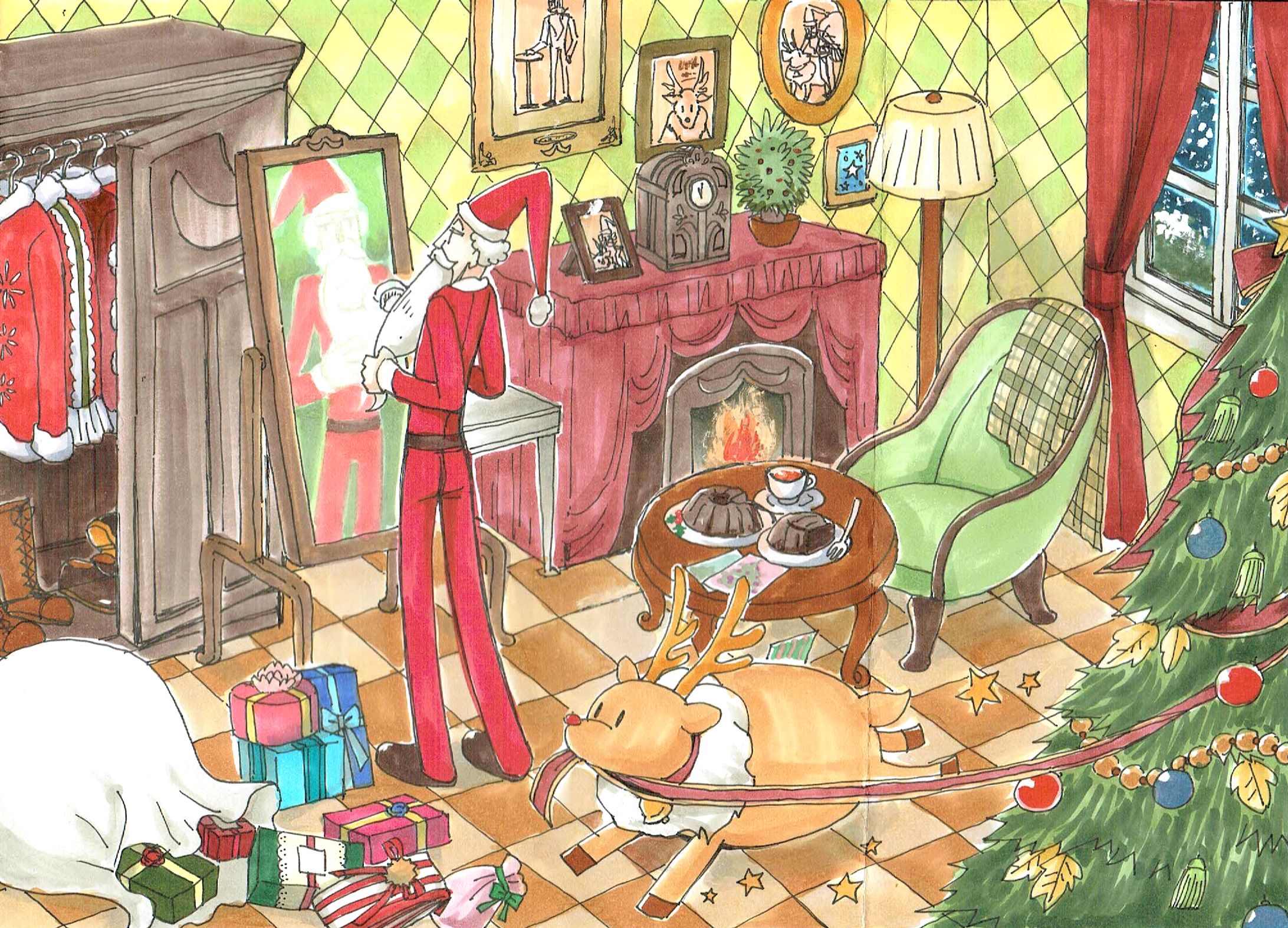 学校課題/クリスマスイラスト～スマートサンタ～-1