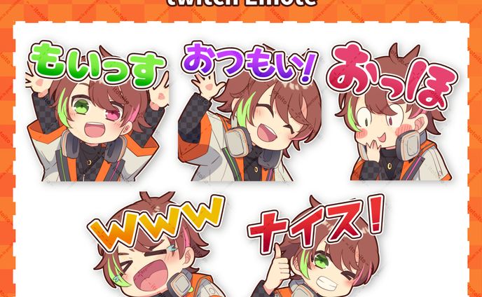 ミニキャラ 上半身 配信用スタンプ