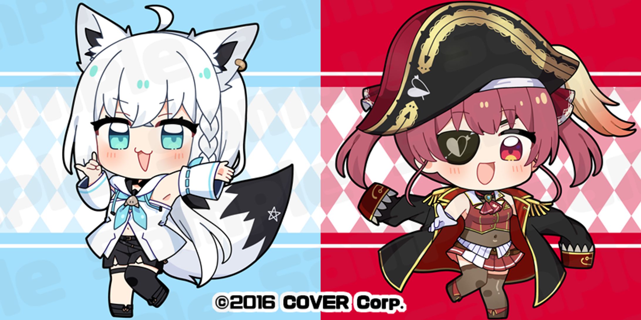 ホロライブ　白上フブキ　宝鐘マリン　Art Selection　グッズ用イラスト-1