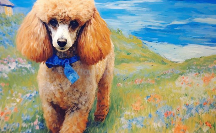 ご依頼　愛犬　絵画風