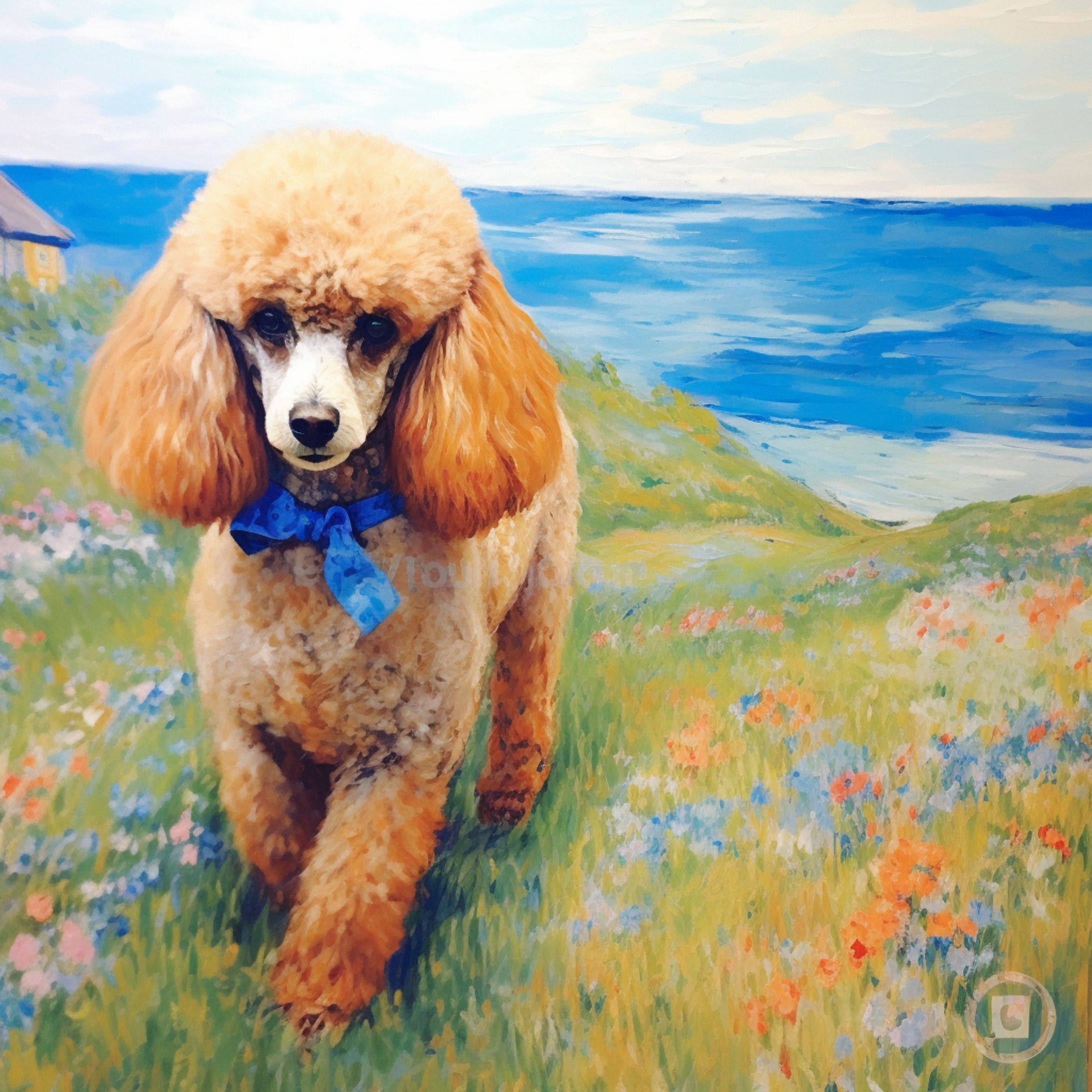 ご依頼　愛犬　絵画風-1