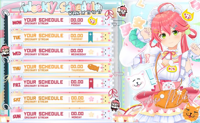 [STREAM SCHEDULE] Sakura Miko Schedule 