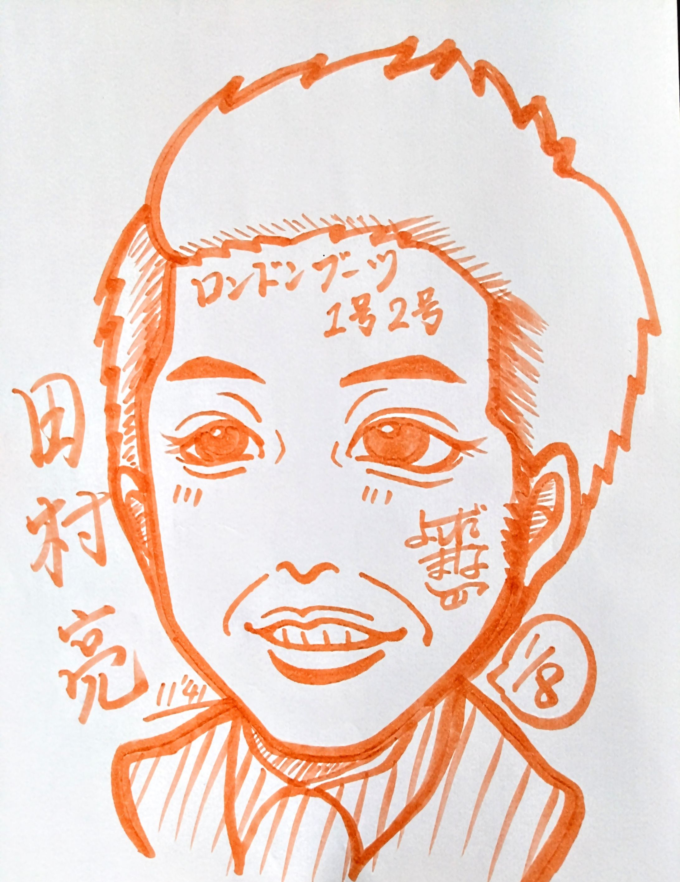 バースデー似顔絵(田村亮さん)-1