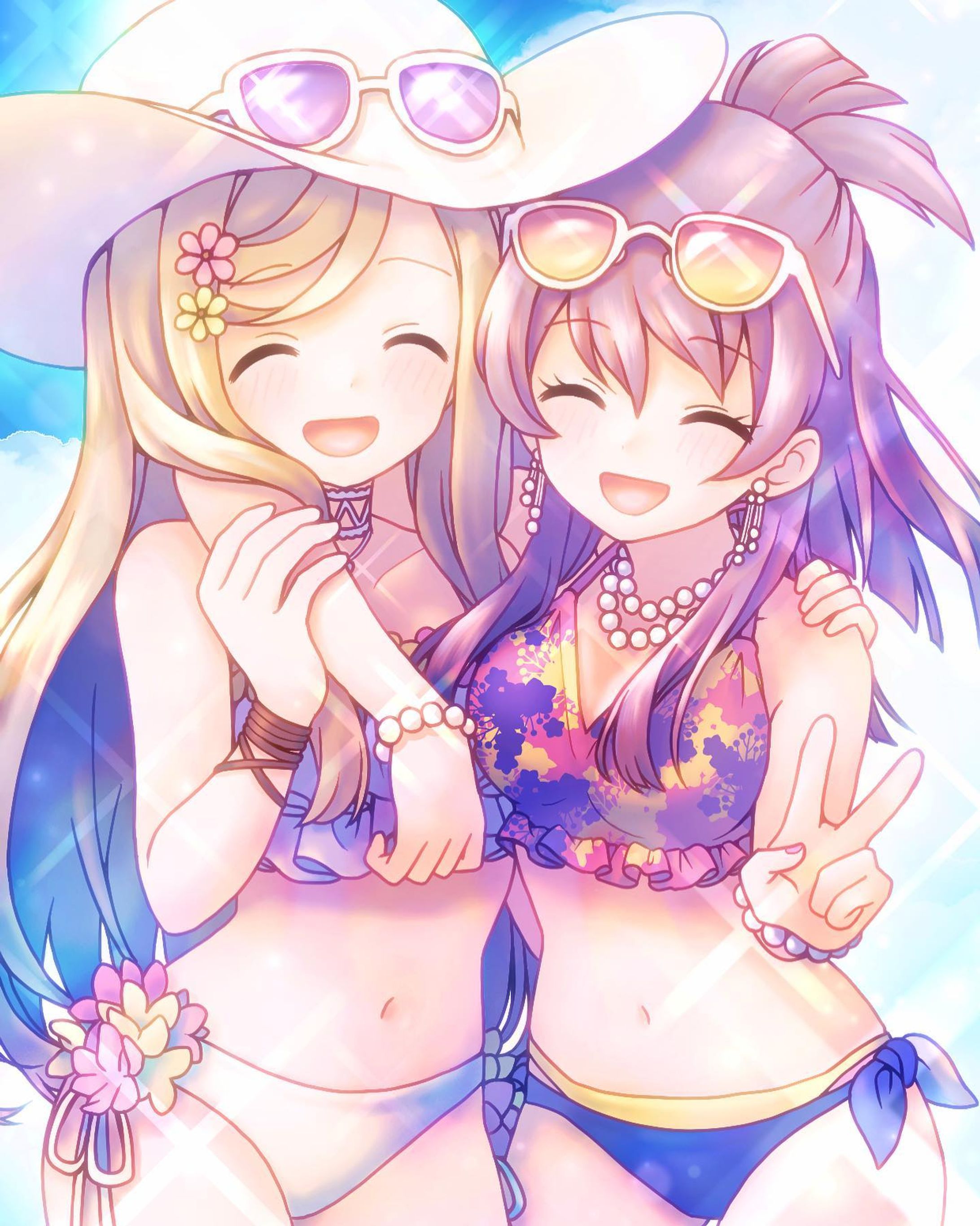 水着ひめサシャ💕　#マギレコ　#マギアレコード　#藍家ひめな　#栗栖アレクサンドラ　#サーシャ　#ひめサシャ　#水着　#イラスト　#お絵かき　#お絵描き　#おえかき　#illustration #illust #女の子　#女の子イラスト　#デジタル　#デジタルイラスト　#デジタル絵-1