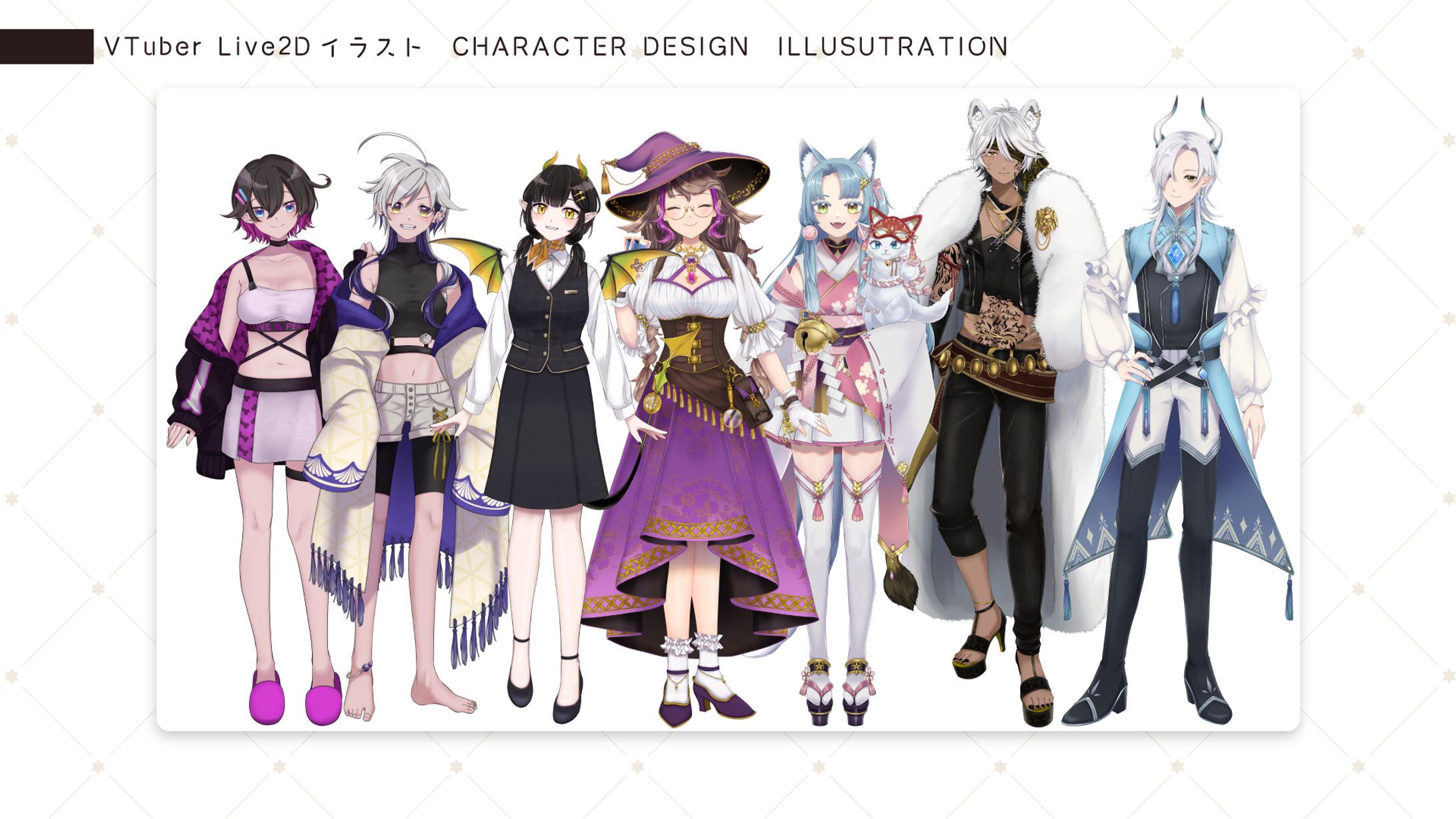 [キャラクターデザイン・イラスト]VTuberさんLive2D用イラスト-1