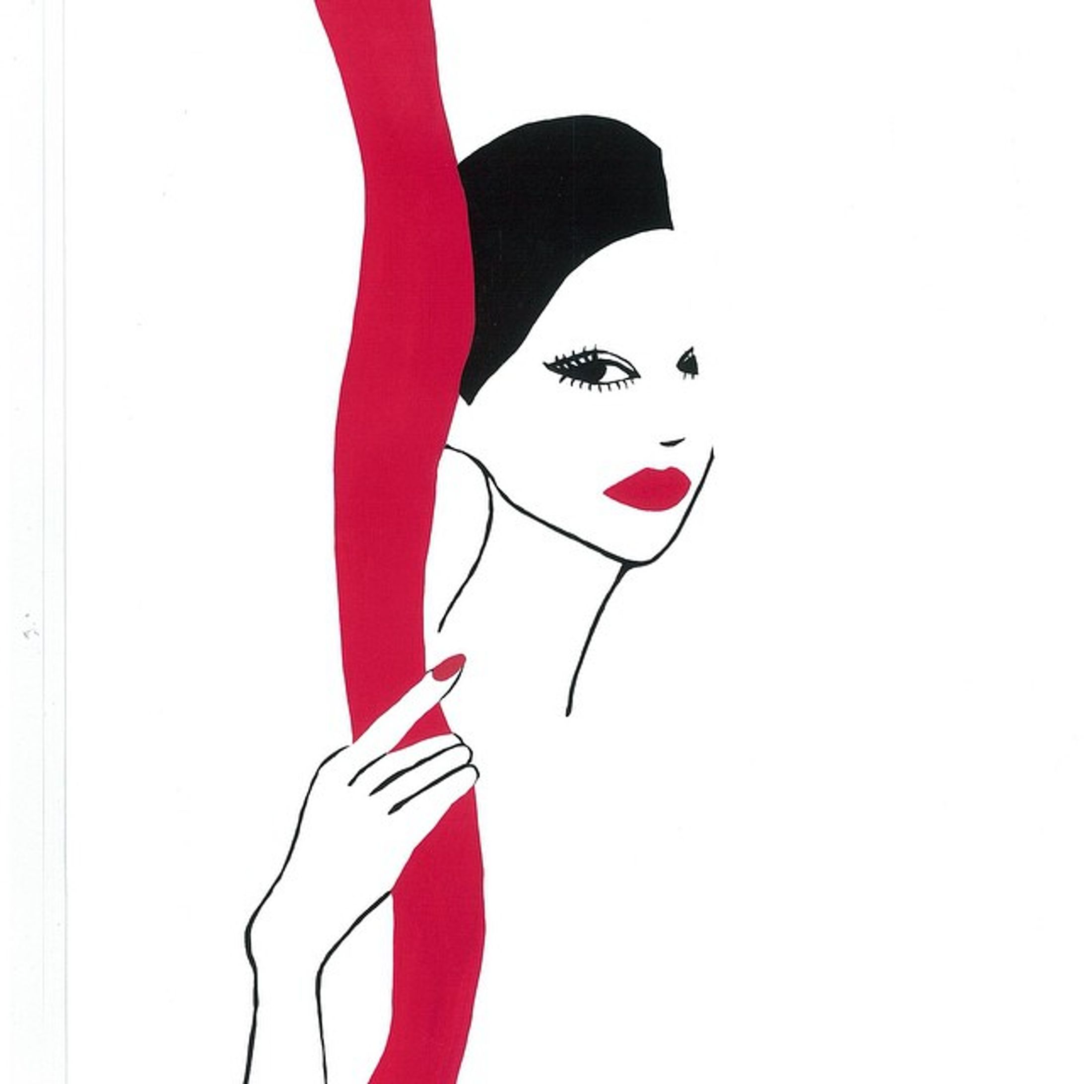 #line #woman #fluid #art #illustration #fashionillustration #red #fashion #vogue #elle #ginza #lip #chanel #drawing #model #イラスト #アート #雑誌 #女性 #モード #東京 #リップ #赤 #elliekubota-1