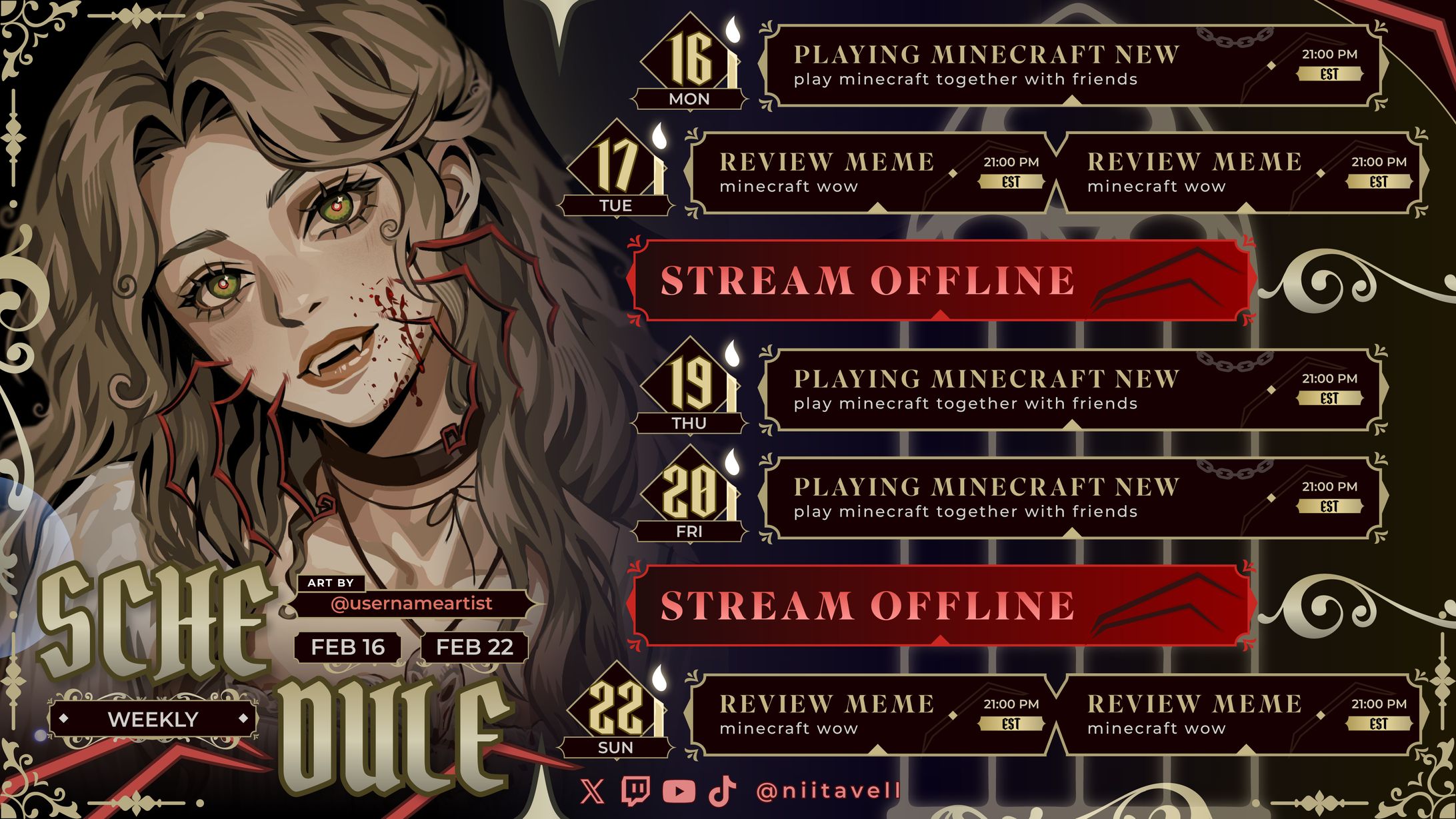 Niita Stream Schedule-1