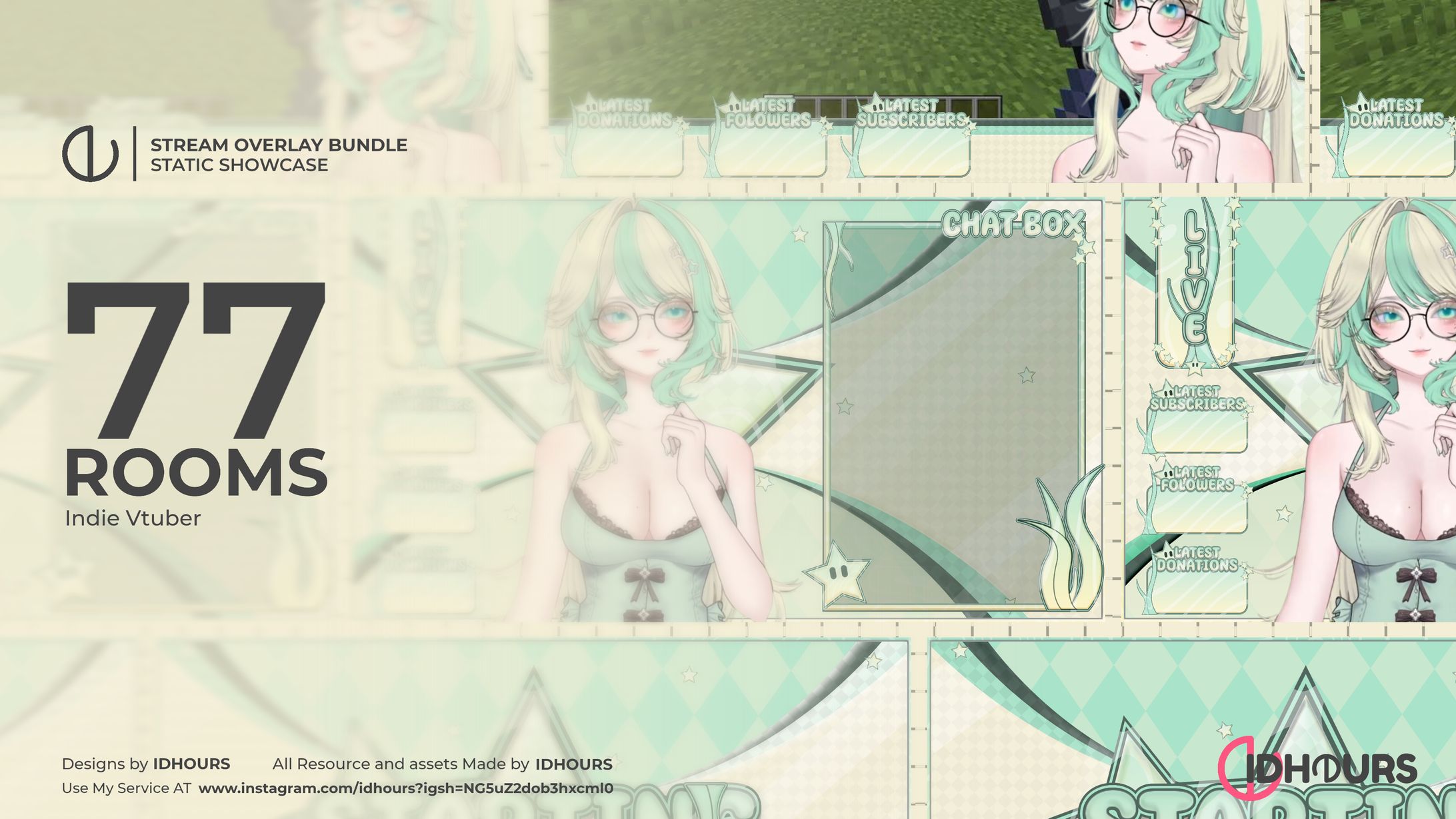 [77'rOOms Ch] Fan-made Stream overlay for @/thisismyrooms77 (X/Twitter)-1