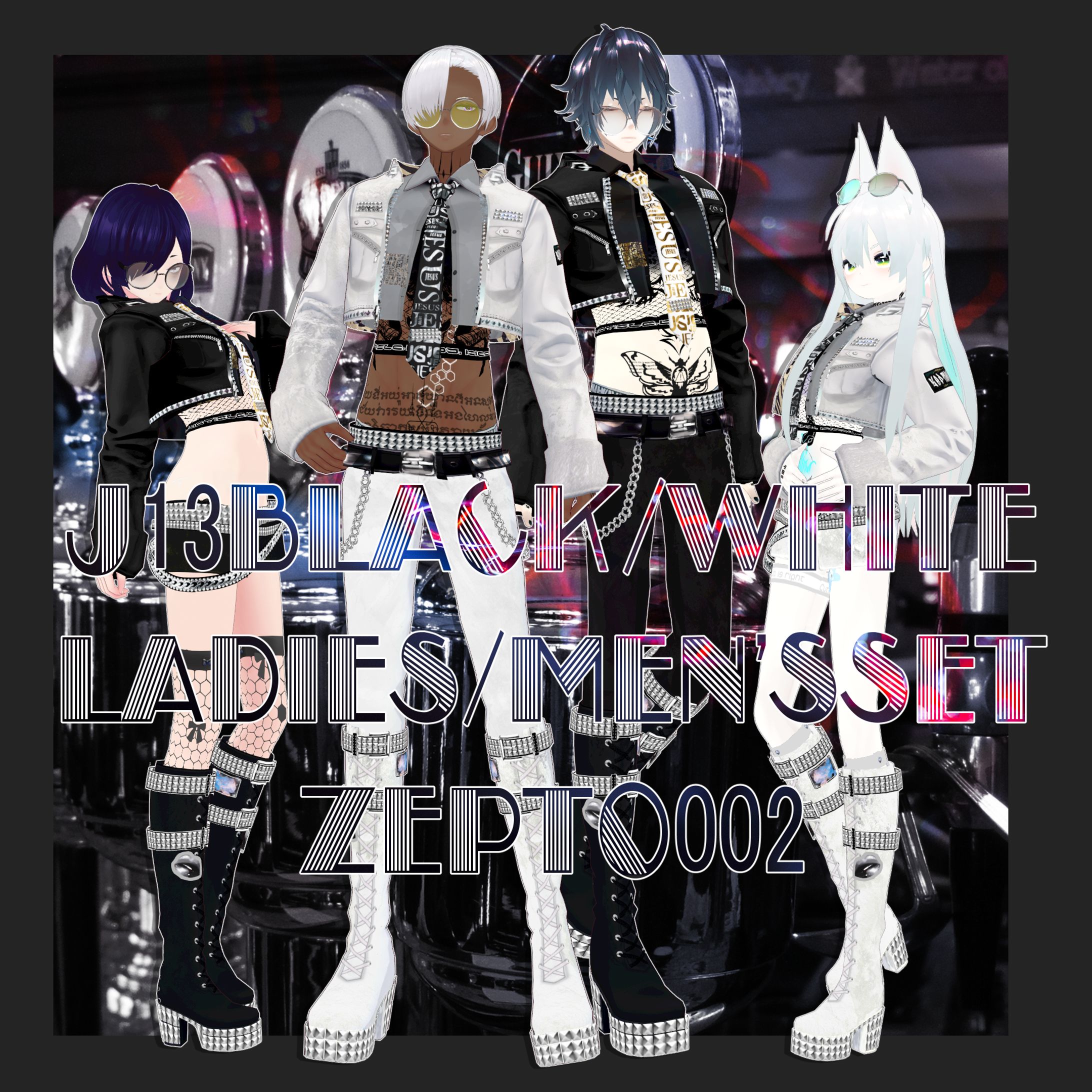 J13rock style/WHITE/BLACK/ZEPTO002-1