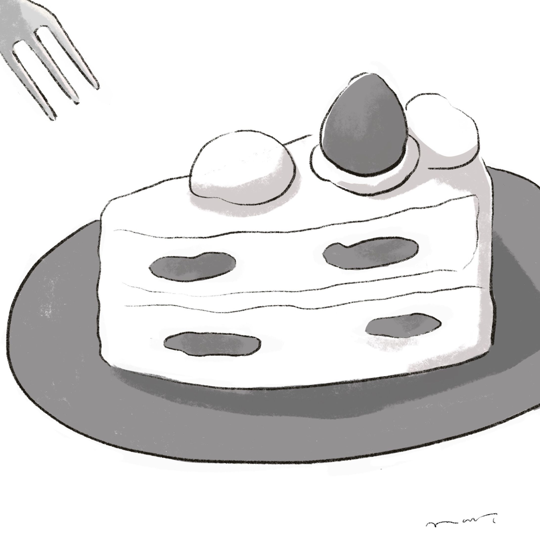 「デジタルのモノクロイラスト」-1