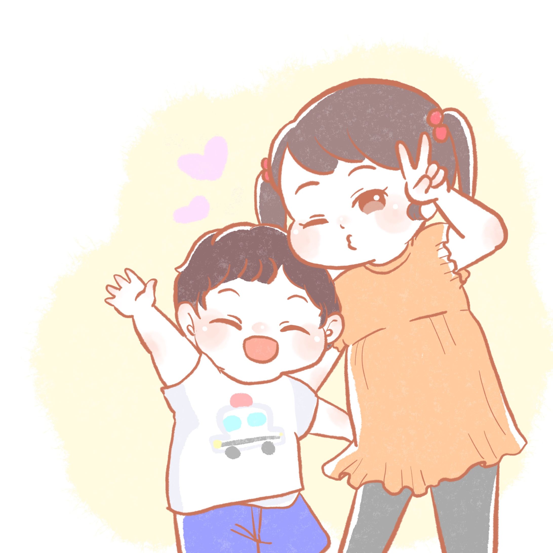 姉弟似顔絵アイコン-1